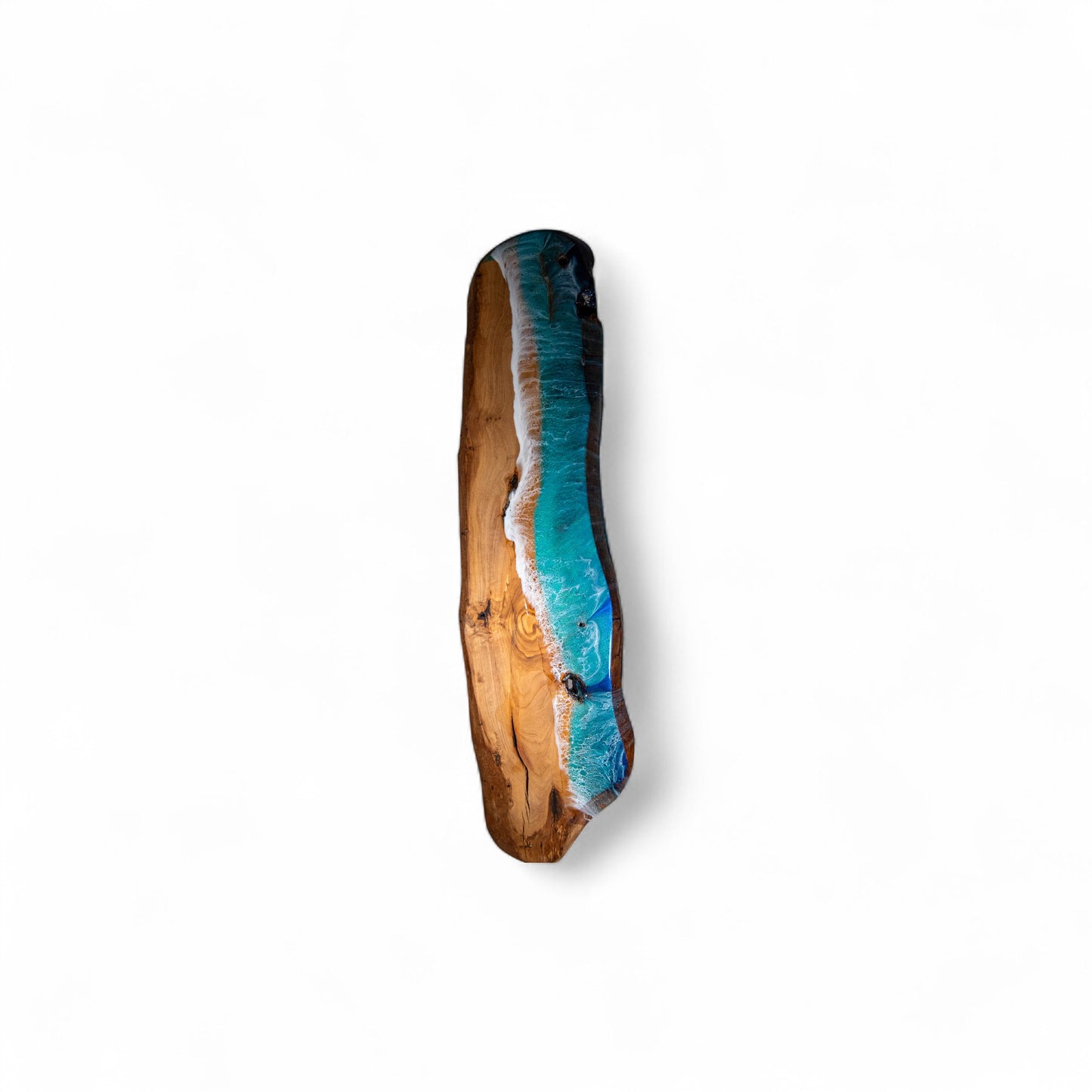 Handcrafted Ocean Wave Olive Wood Charcuterie Board - Serving Platter
