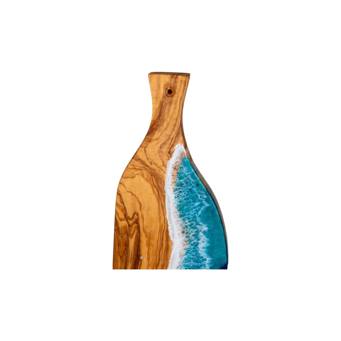 Handcrafted Ocean Wave Olive Wood Charcuterie Board - Serving Platter
