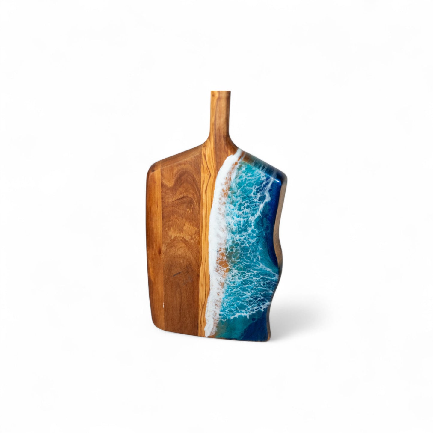 Handcrafted Ocean Wave Olive Wood Charcuterie Board - Serving Platter