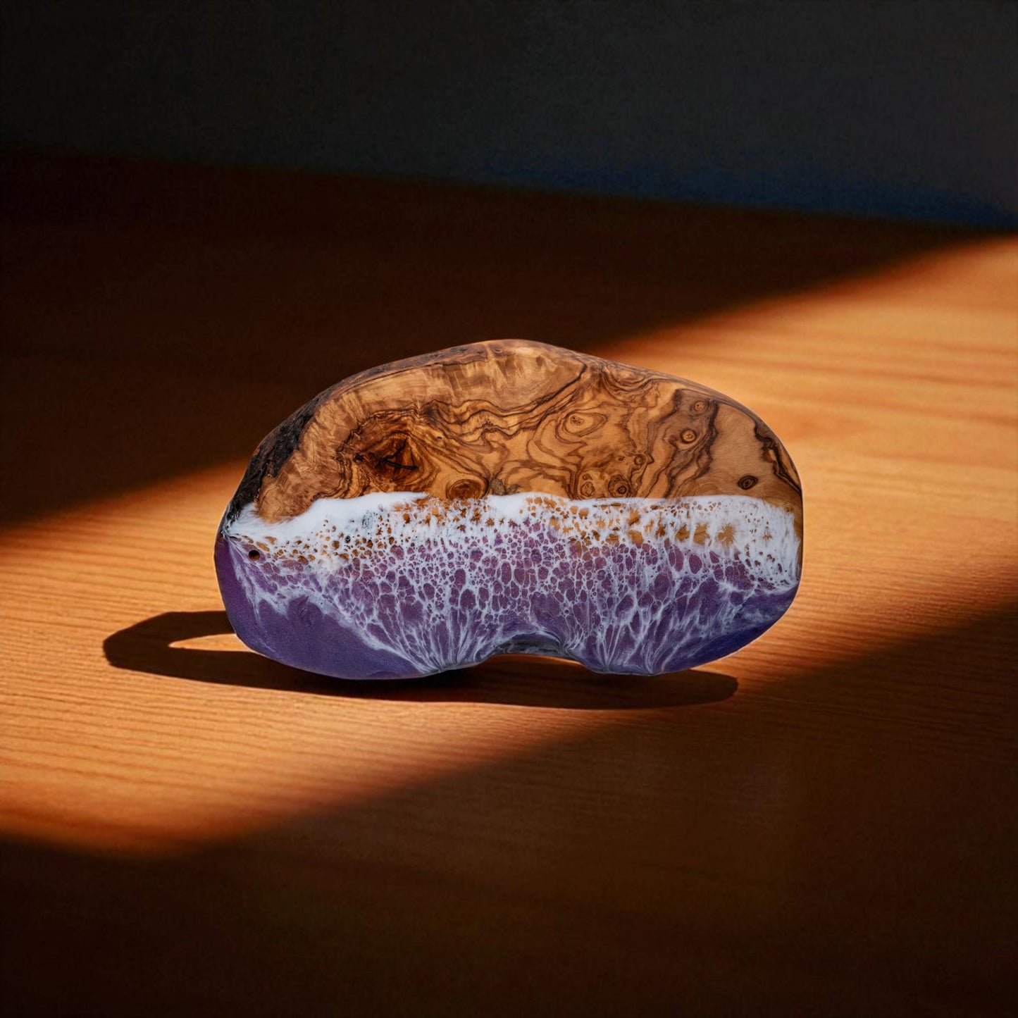 Handcrafted Ocean Wave Olive Wood Charcuterie Board - Serving Platter
