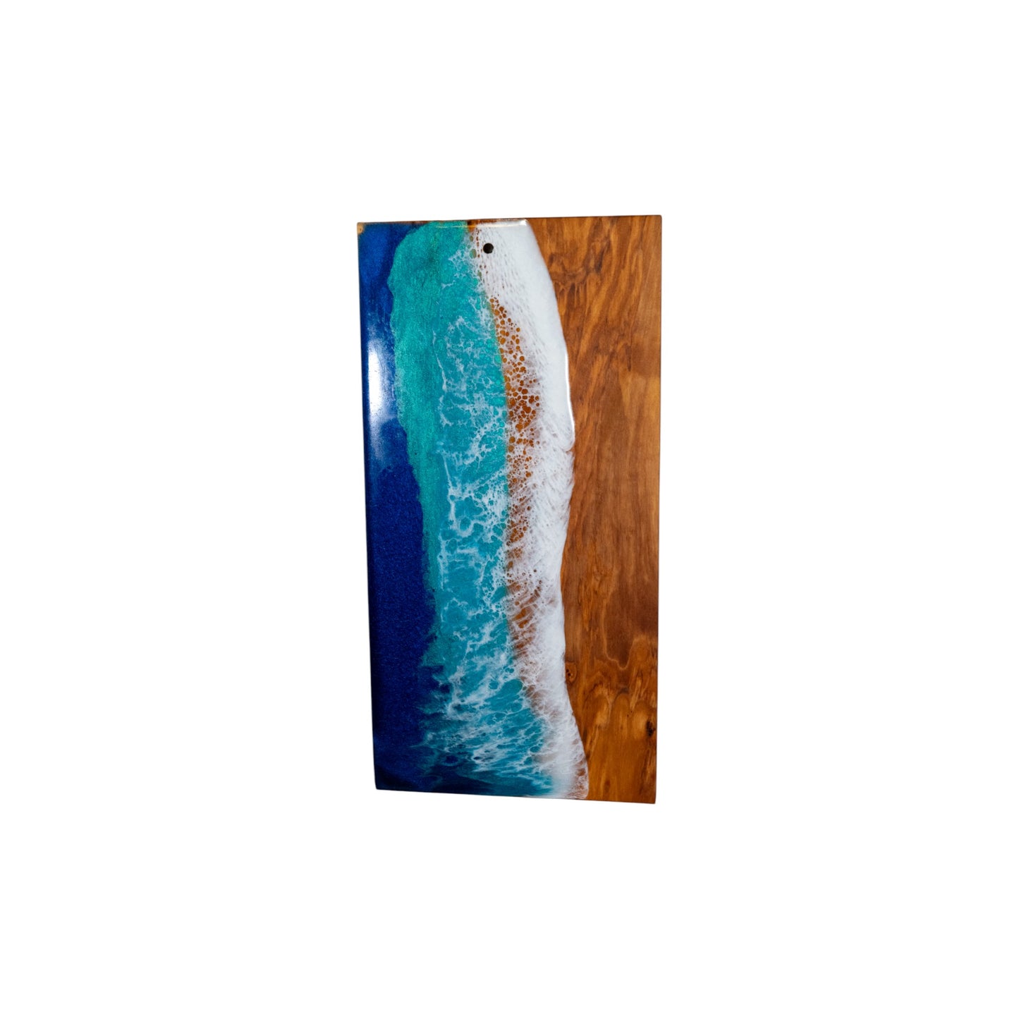 Handcrafted Ocean Wave Olive Wood Charcuterie Board - Serving Platter