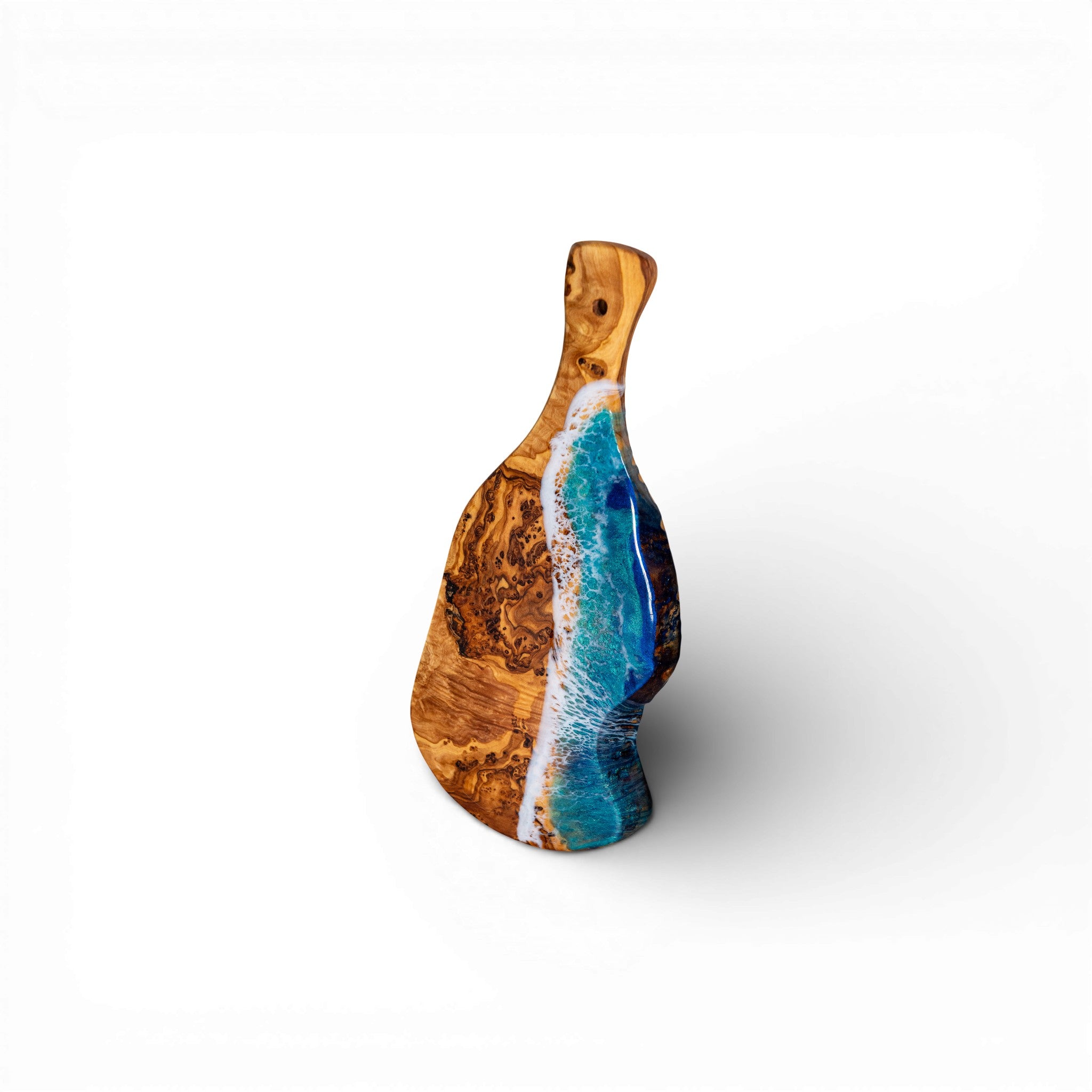 Handcrafted Ocean Wave Olive Wood Charcuterie Board- Serving Platter