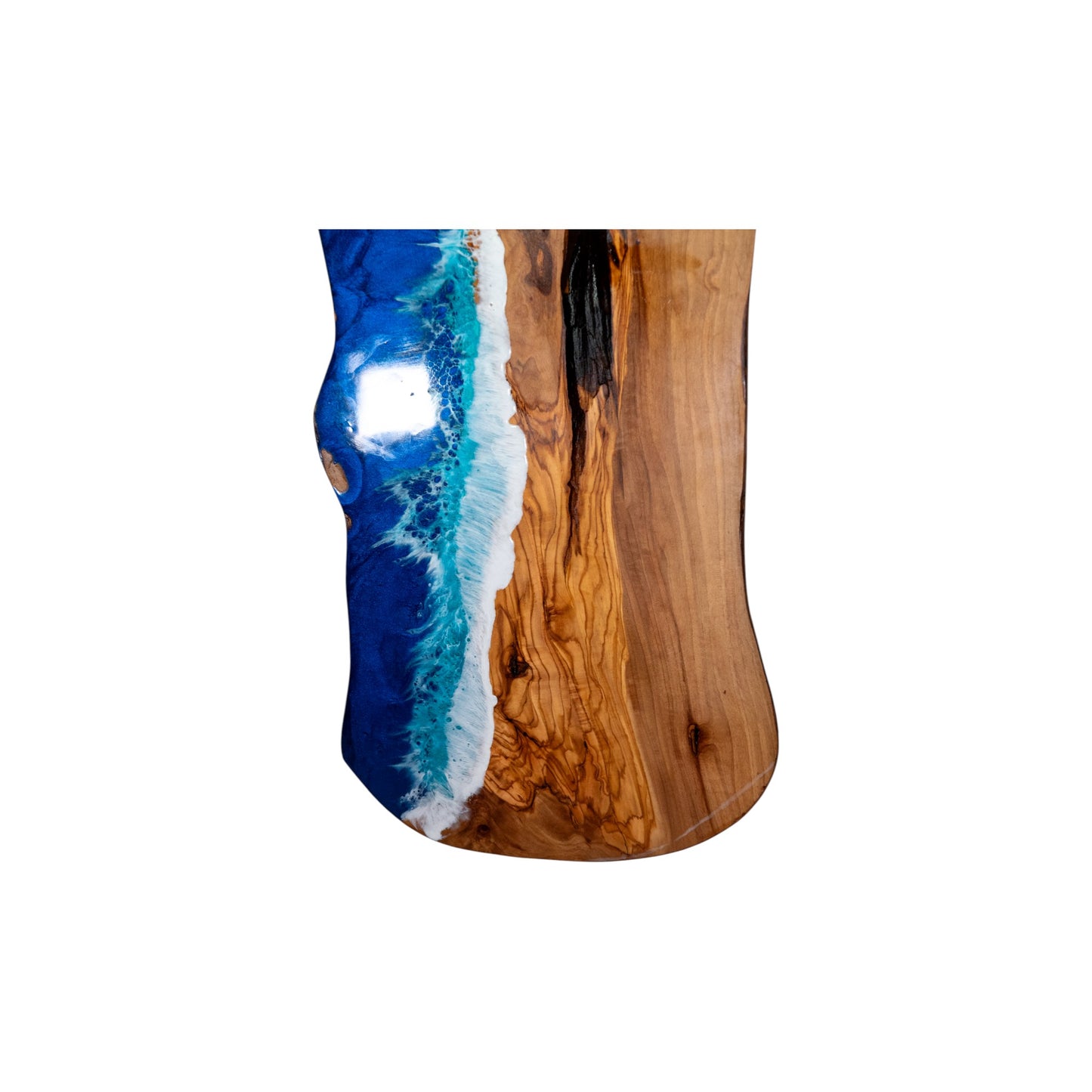 Handcrafted Ocean Wave Olive Wood Charcuterie Board - Serving Platter