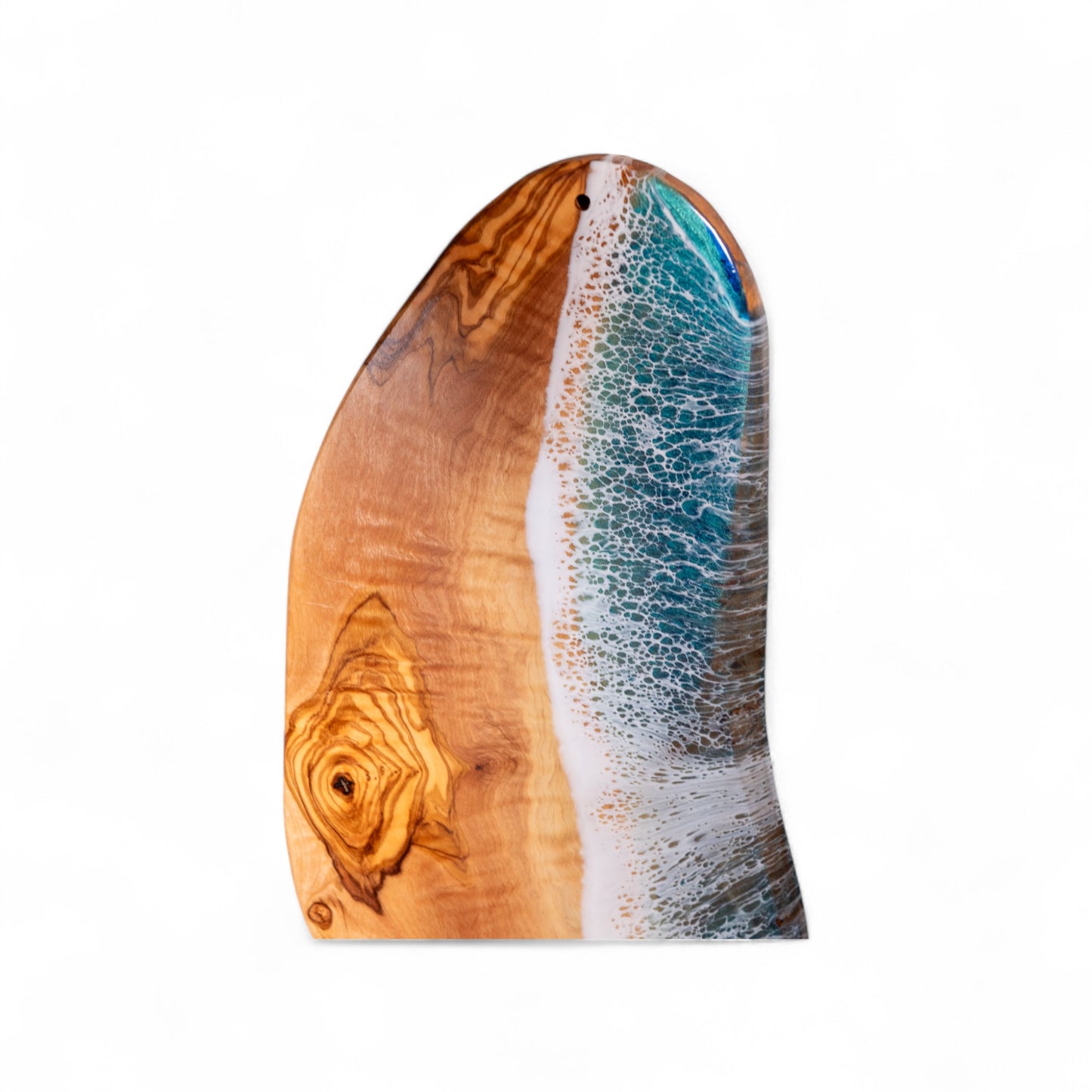 Handcrafted Ocean Wave Olive Wood Charcuterie Board - Serving Platter