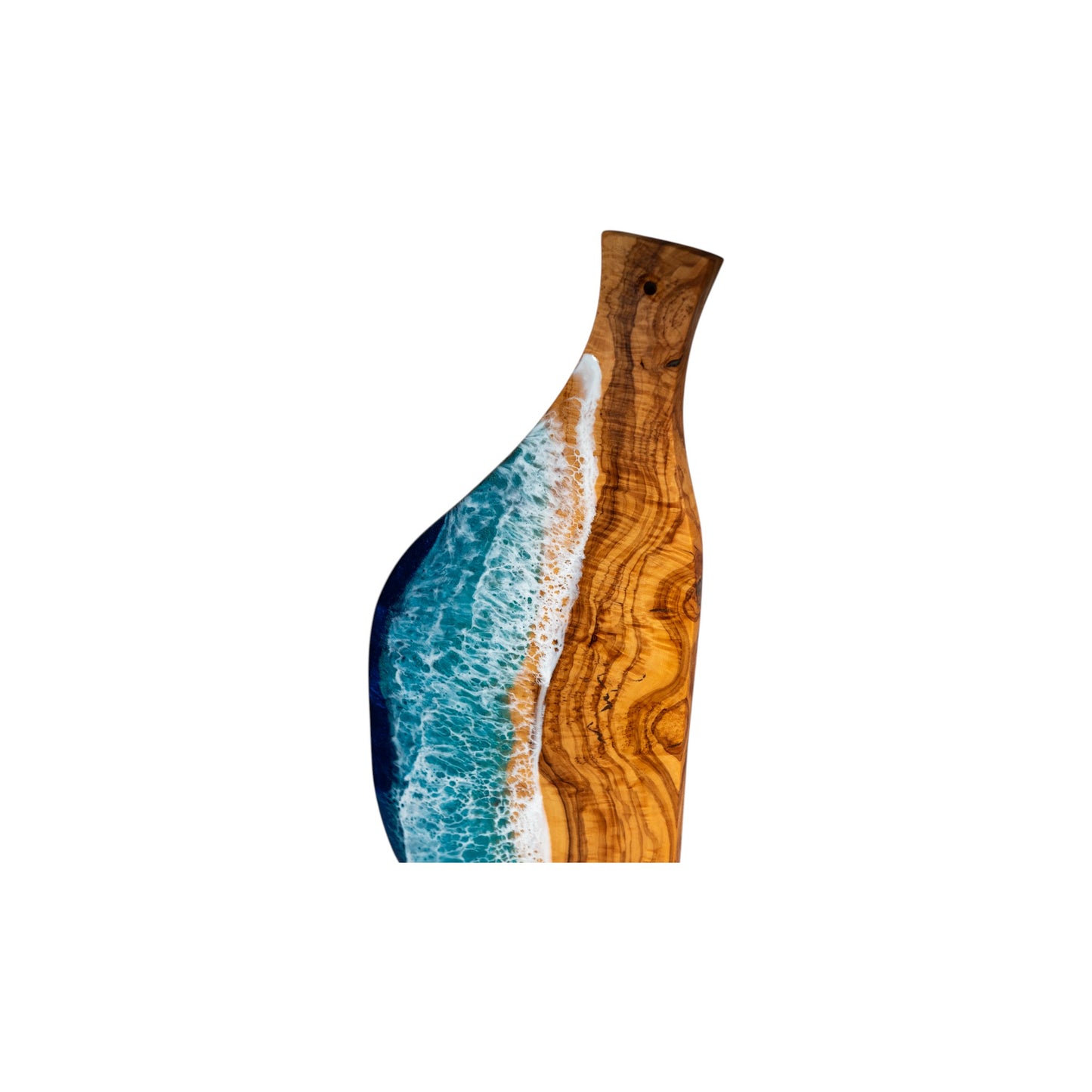 Handcrafted Ocean Wave Olive Wood Charcuterie Board - Serving Platter