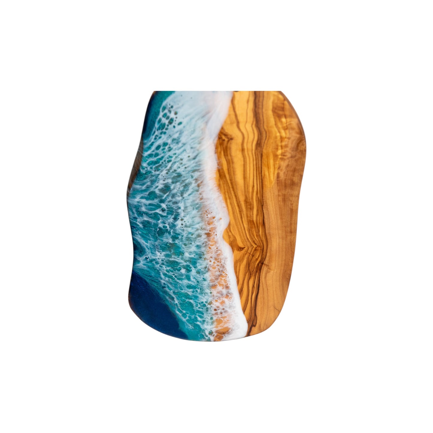Handcrafted Ocean Wave Olive Wood Charcuterie Board - Serving Platter