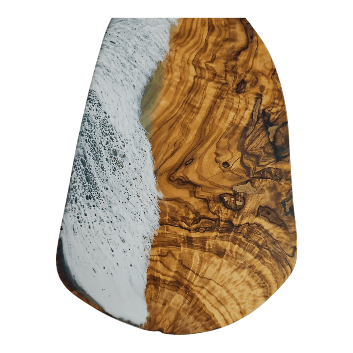Handcrafted Ocean Wave Olive Wood Charcuterie Board - Serving Platter