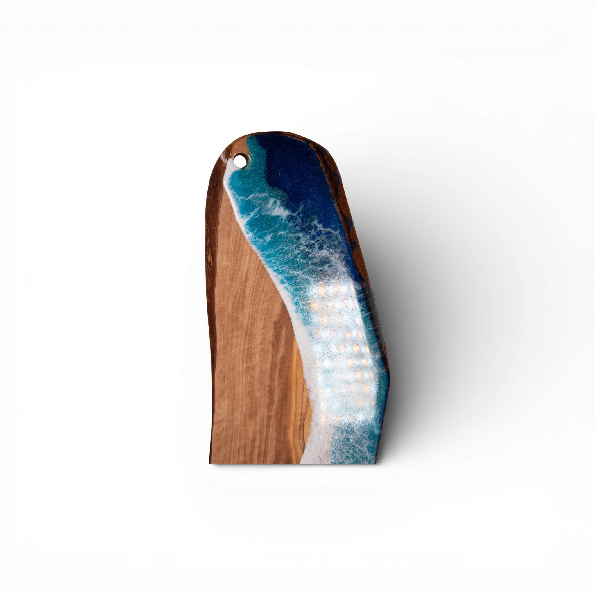 Handcrafted Ocean Wave Olive Wood Charcuterie Board - Serving Platter