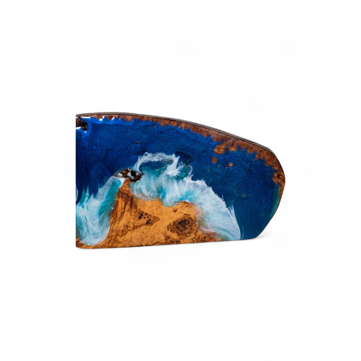 Handcrafted Ocean Wave Olive Wood Charcuterie Board - Serving Platter