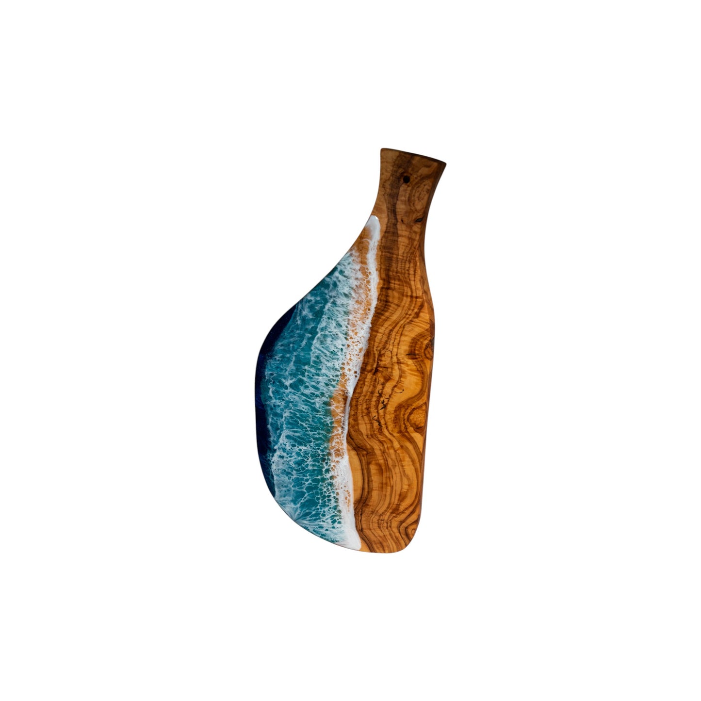 Handcrafted Ocean Wave Olive Wood Charcuterie Board - Serving Platter
