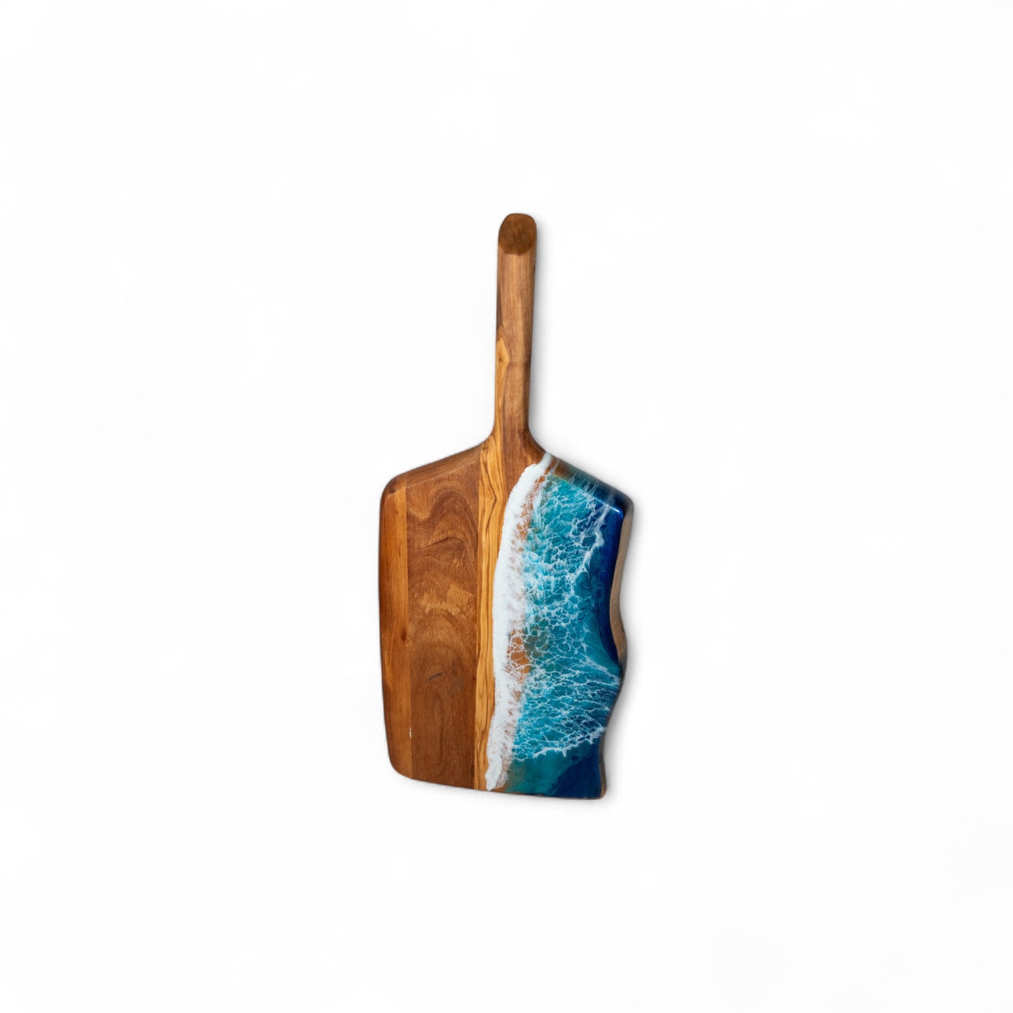 Handcrafted Ocean Wave Olive Wood Charcuterie Board - Serving Platter