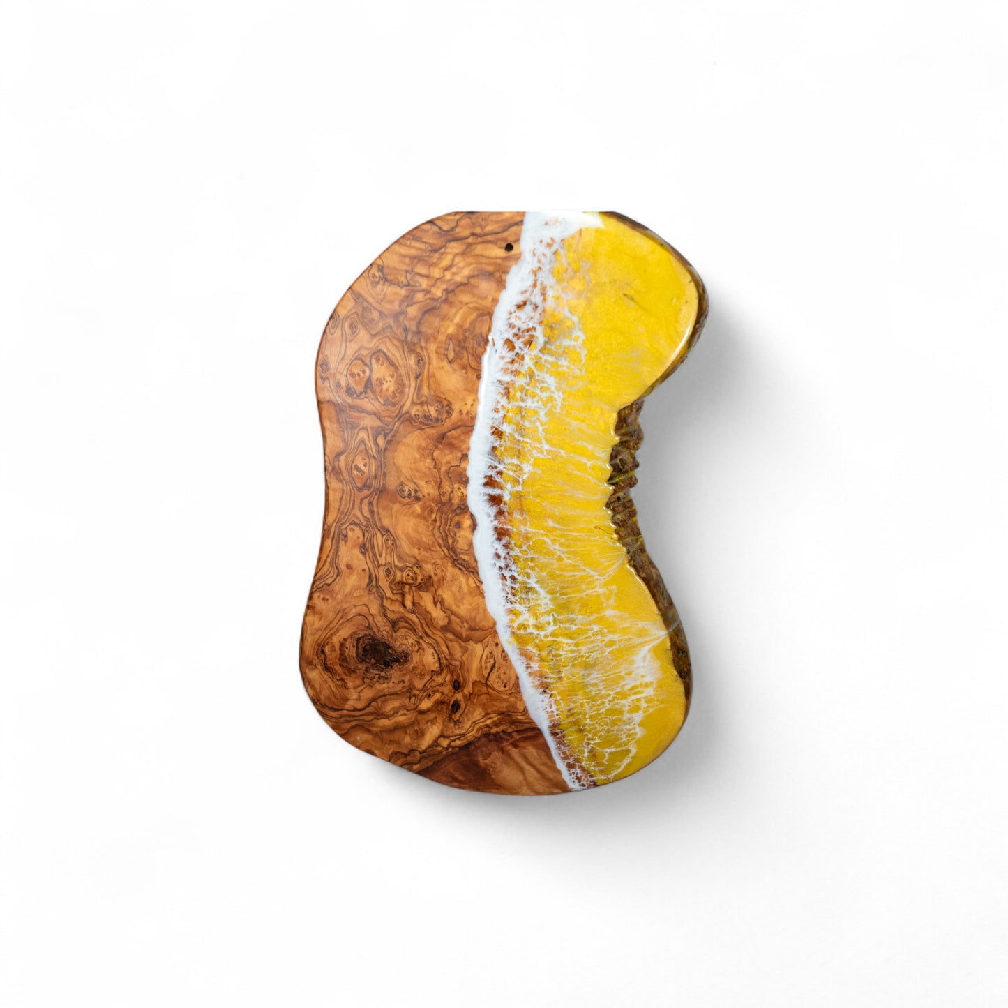 Handcrafted Ocean Wave Olive Wood Charcuterie Board - Serving Platter