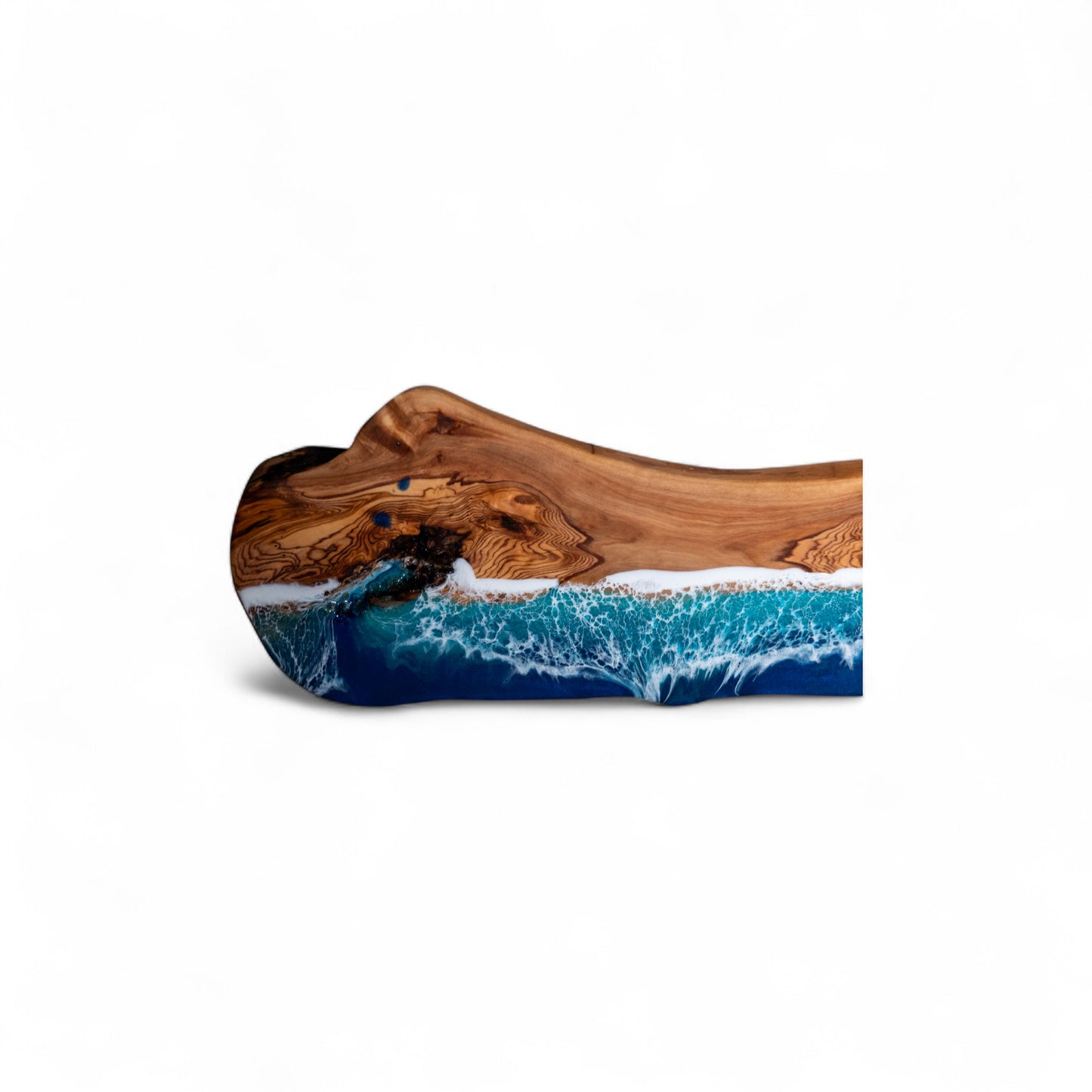 Handcrafted Ocean Wave Olive Wood Charcuterie Board - Serving Platter