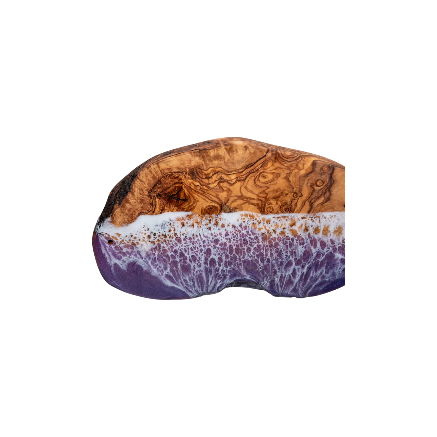 Handcrafted Ocean Wave Olive Wood Charcuterie Board - Serving Platter