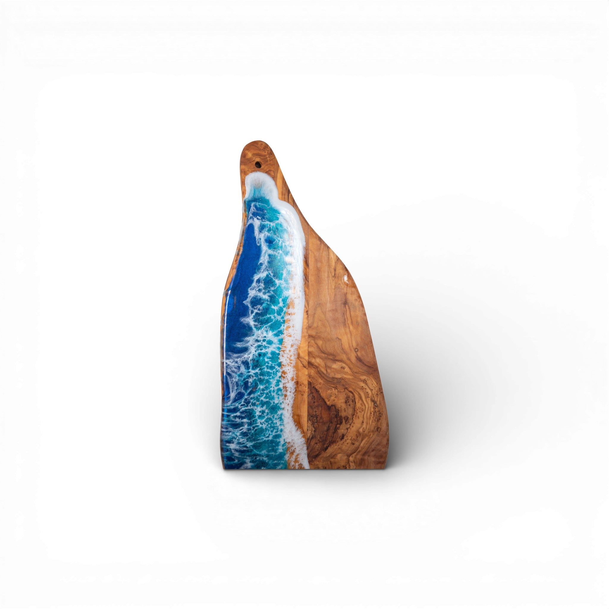 Handcrafted Ocean Wave Olive Wood Charcuterie Board - Serving Platter