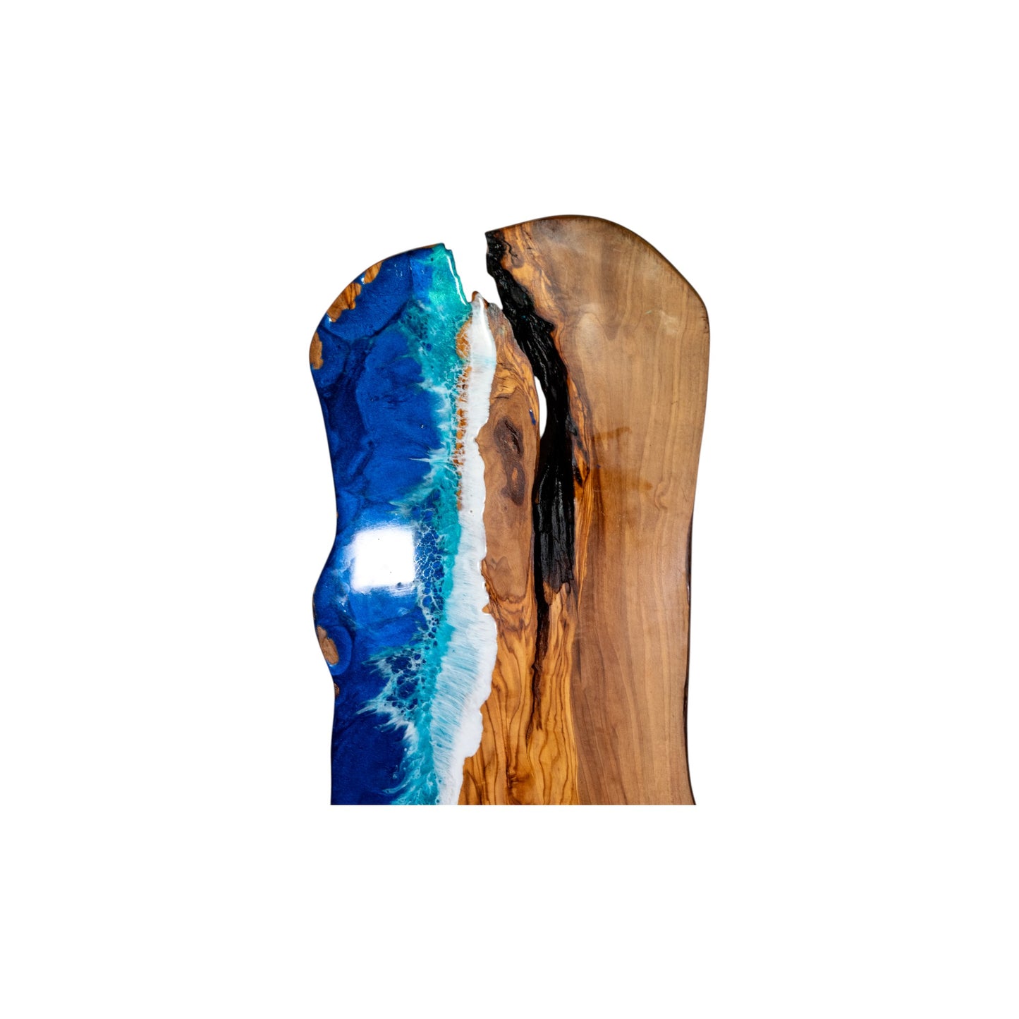 Handcrafted Ocean Wave Olive Wood Charcuterie Board - Serving Platter