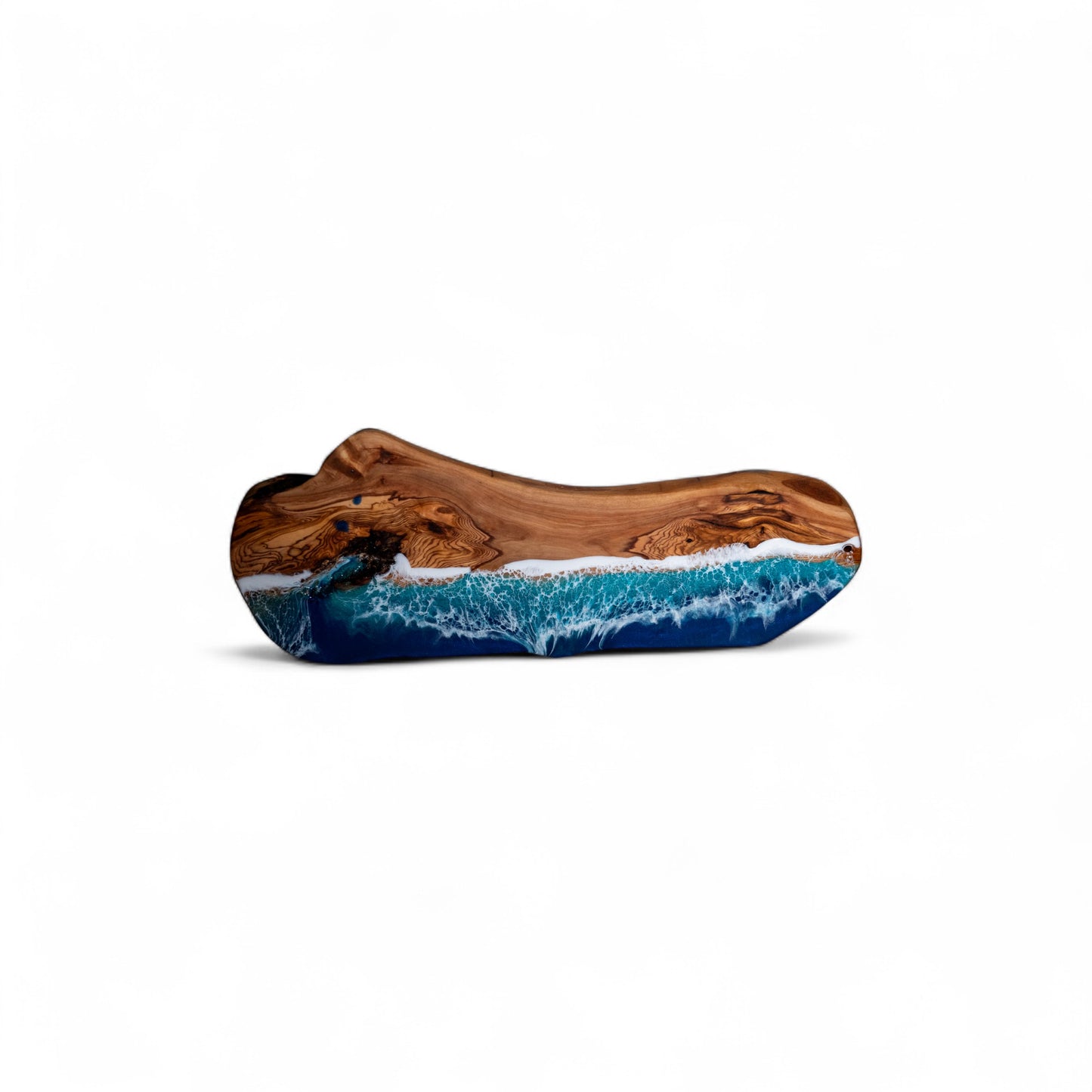 Handcrafted Ocean Wave Olive Wood Charcuterie Board - Serving Platter