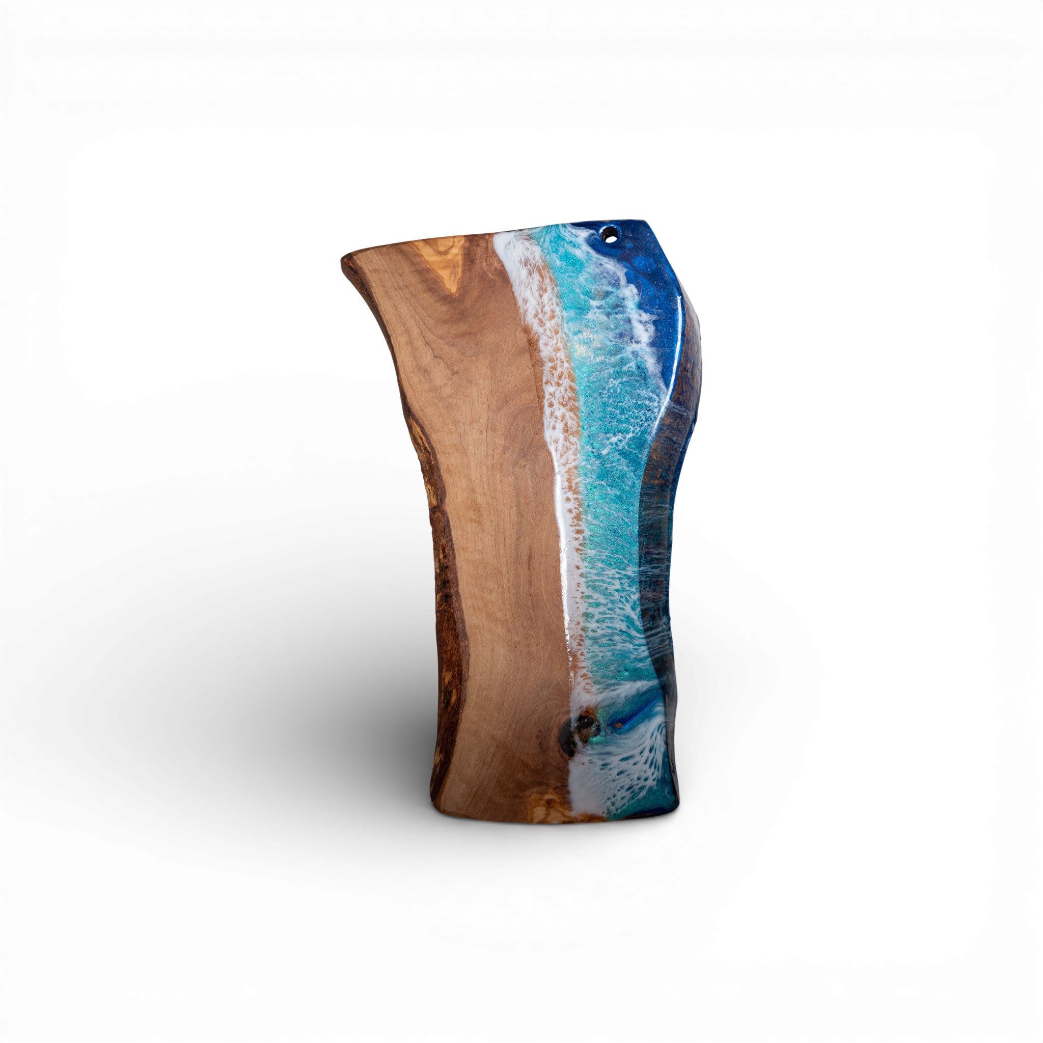 Handcrafted Ocean Wave Olive Wood Charcuterie Board - Serving Platter