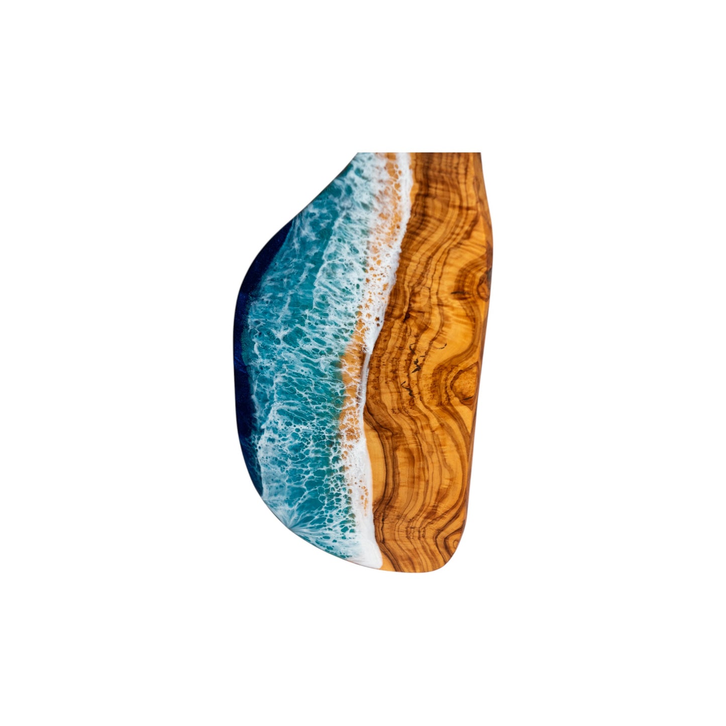 Handcrafted Ocean Wave Olive Wood Charcuterie Board - Serving Platter