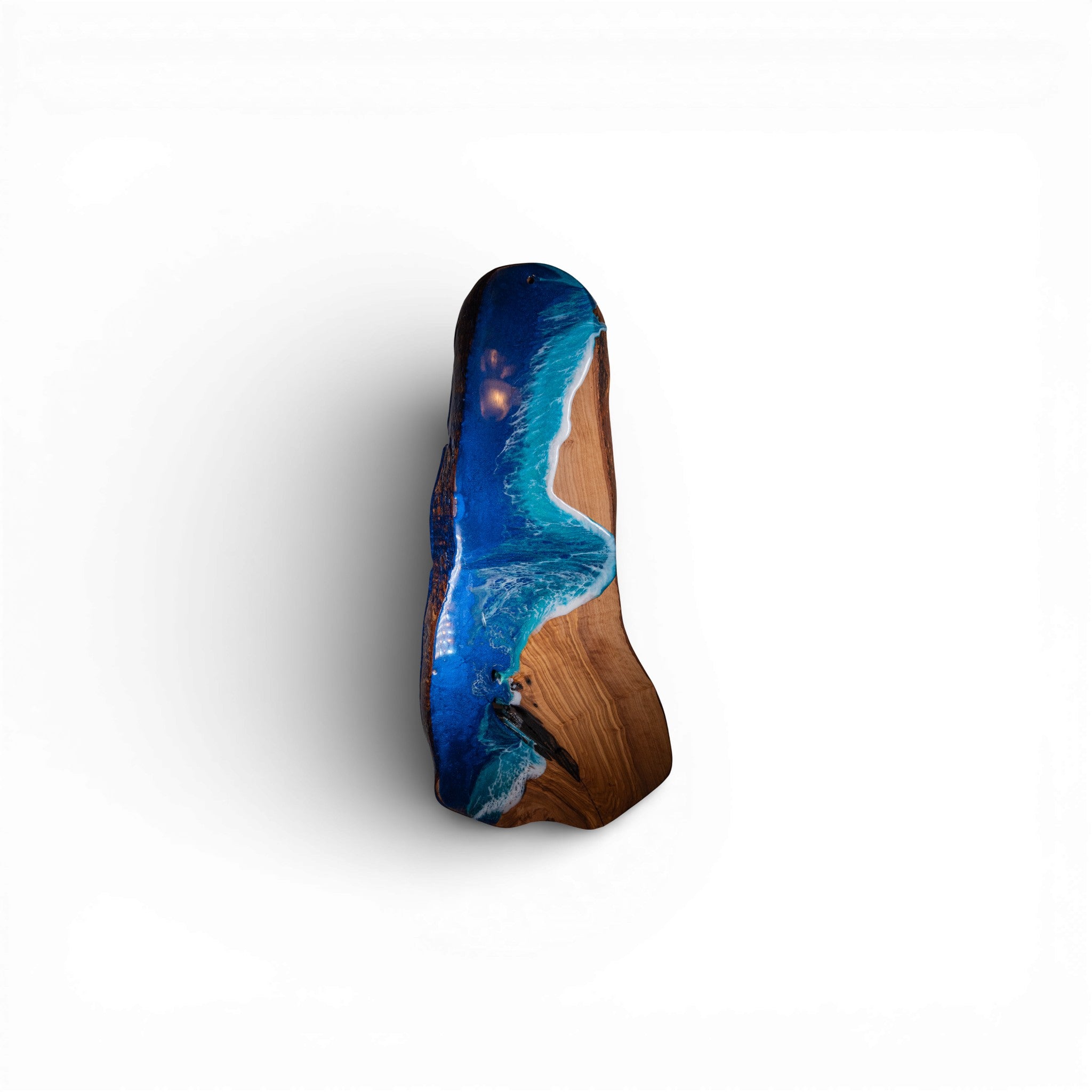 Handcrafted Ocean Wave Olive Wood Charcuterie Board - Serving Platter