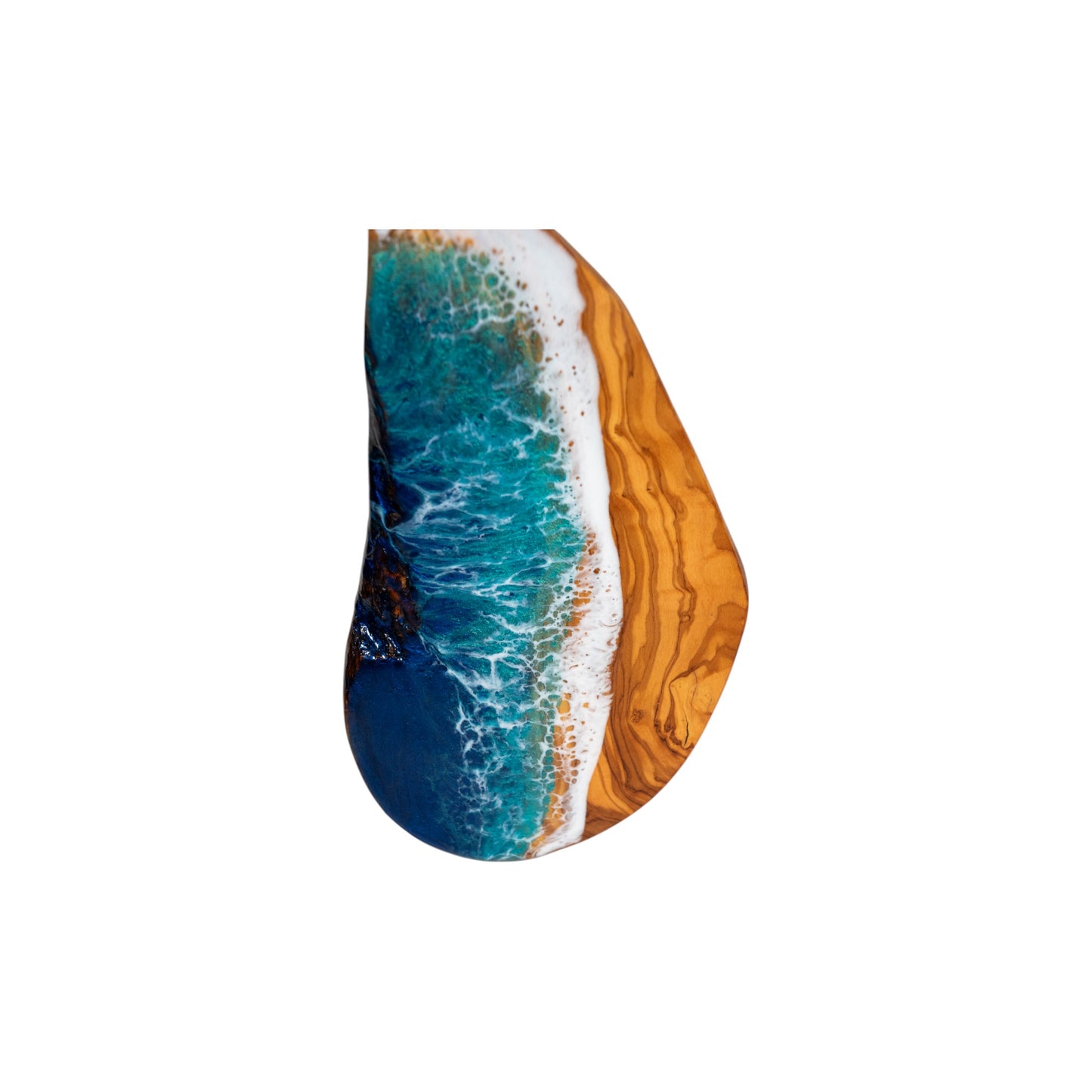 Handcrafted Ocean Wave Olive Wood Charcuterie Board - Serving Platter