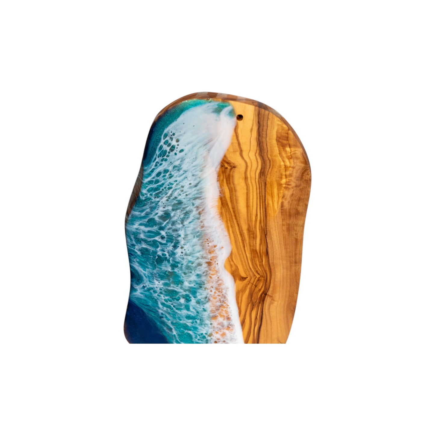 Handcrafted Ocean Wave Olive Wood Charcuterie Board - Serving Platter