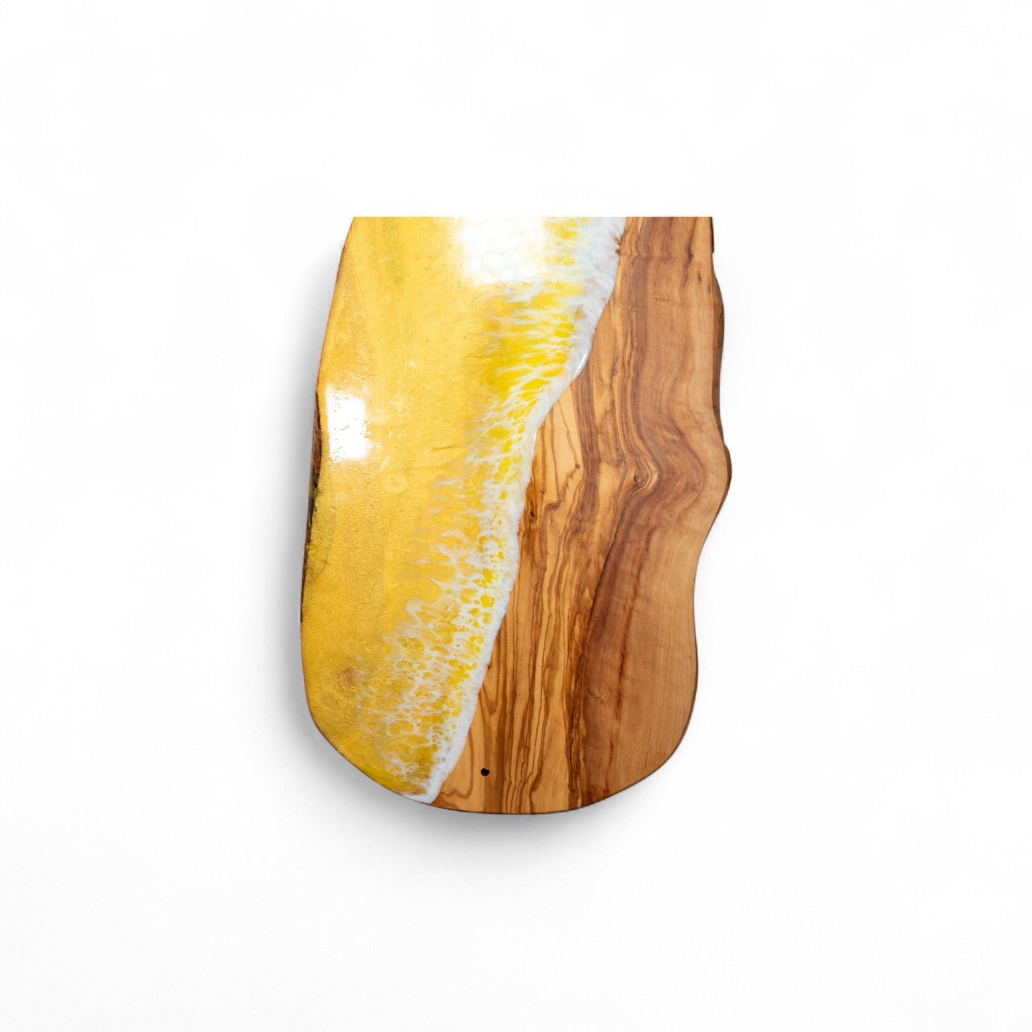 Handcrafted Ocean Wave Olive Wood Charcuterie Board - Serving Platter