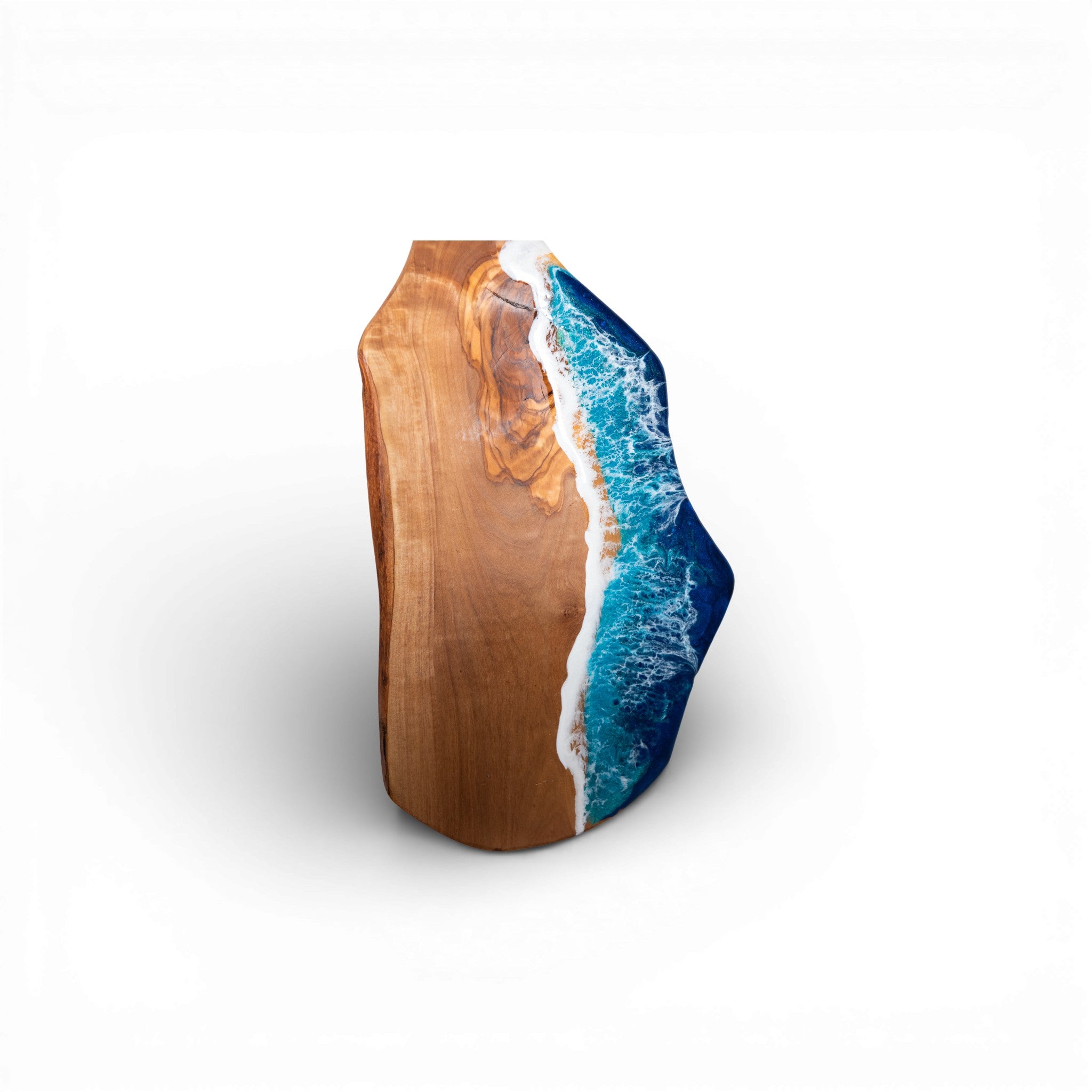 Handcrafted Ocean Wave Olive Wood Charcuterie Board - Serving Platter