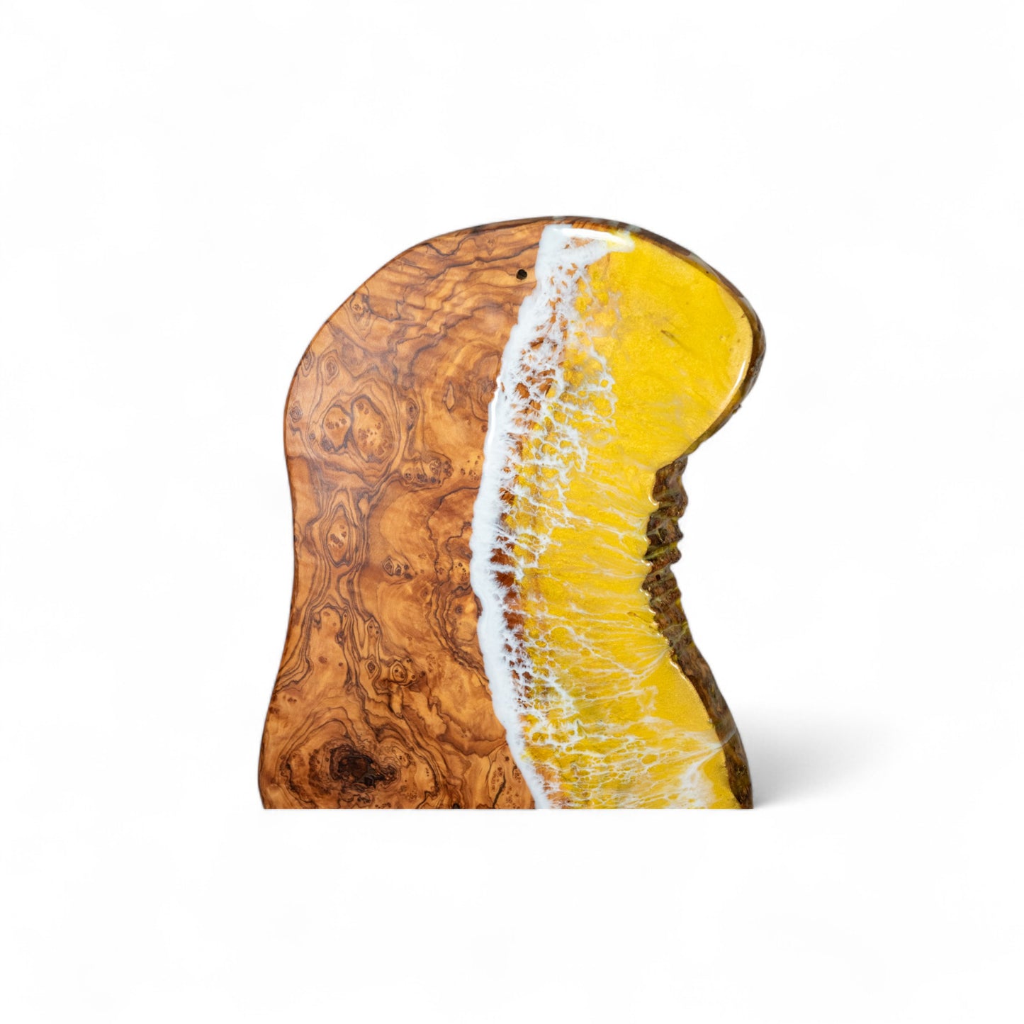 Handcrafted Ocean Wave Olive Wood Charcuterie Board - Serving Platter