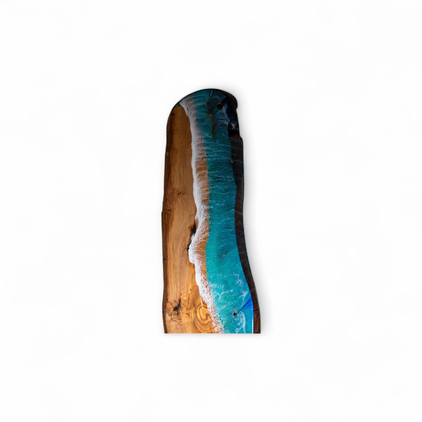 Handcrafted Ocean Wave Olive Wood Charcuterie Board - Serving Platter