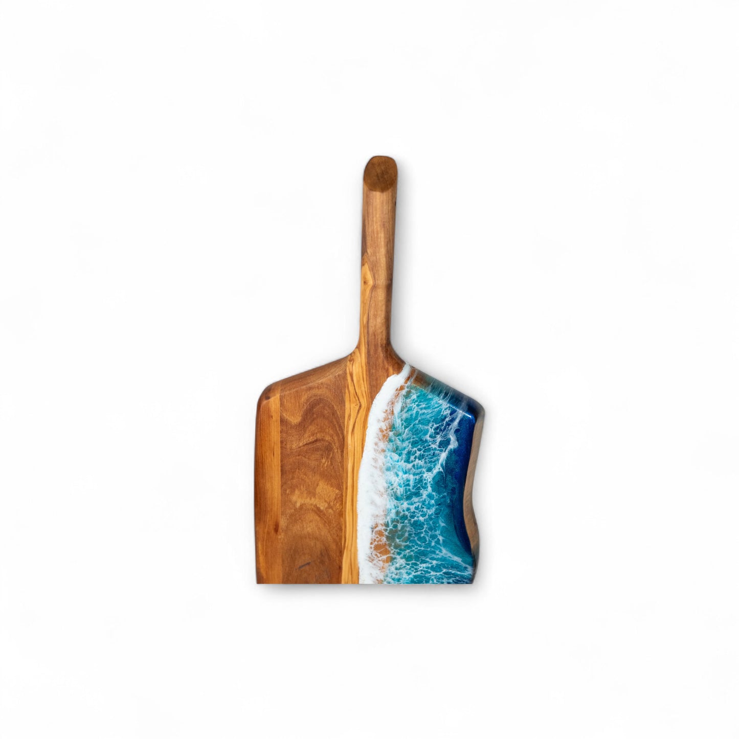 Handcrafted Ocean Wave Olive Wood Charcuterie Board - Serving Platter