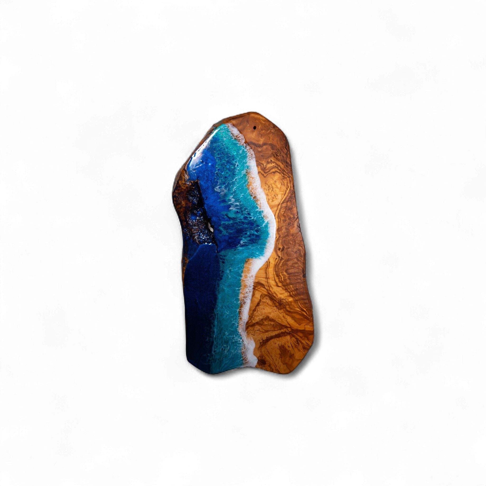 Handcrafted Ocean Wave Olive Wood Charcuterie Board - Serving Platter