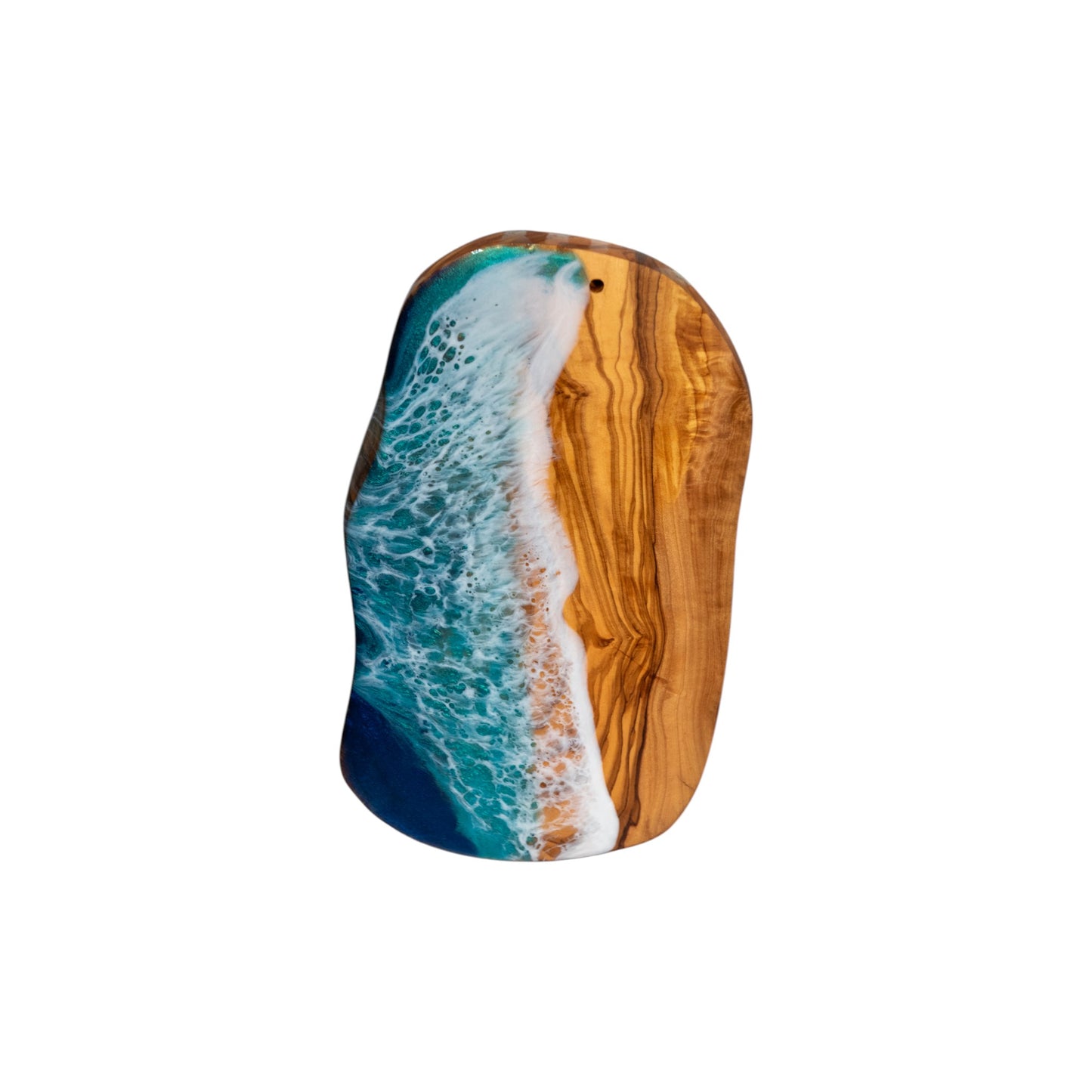 Handcrafted Ocean Wave Olive Wood Charcuterie Board - Serving Platter