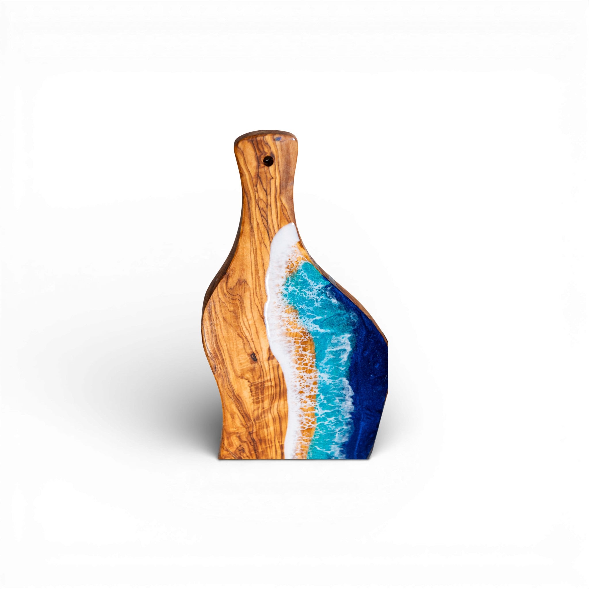 Handcrafted Ocean Wave Olive Wood Charcuterie Board- Serving Platter