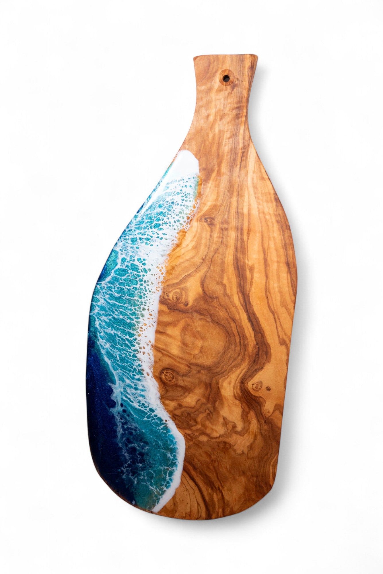 Handcrafted Ocean Wave Walnut Wood Charcuterie Board - Serving Platter