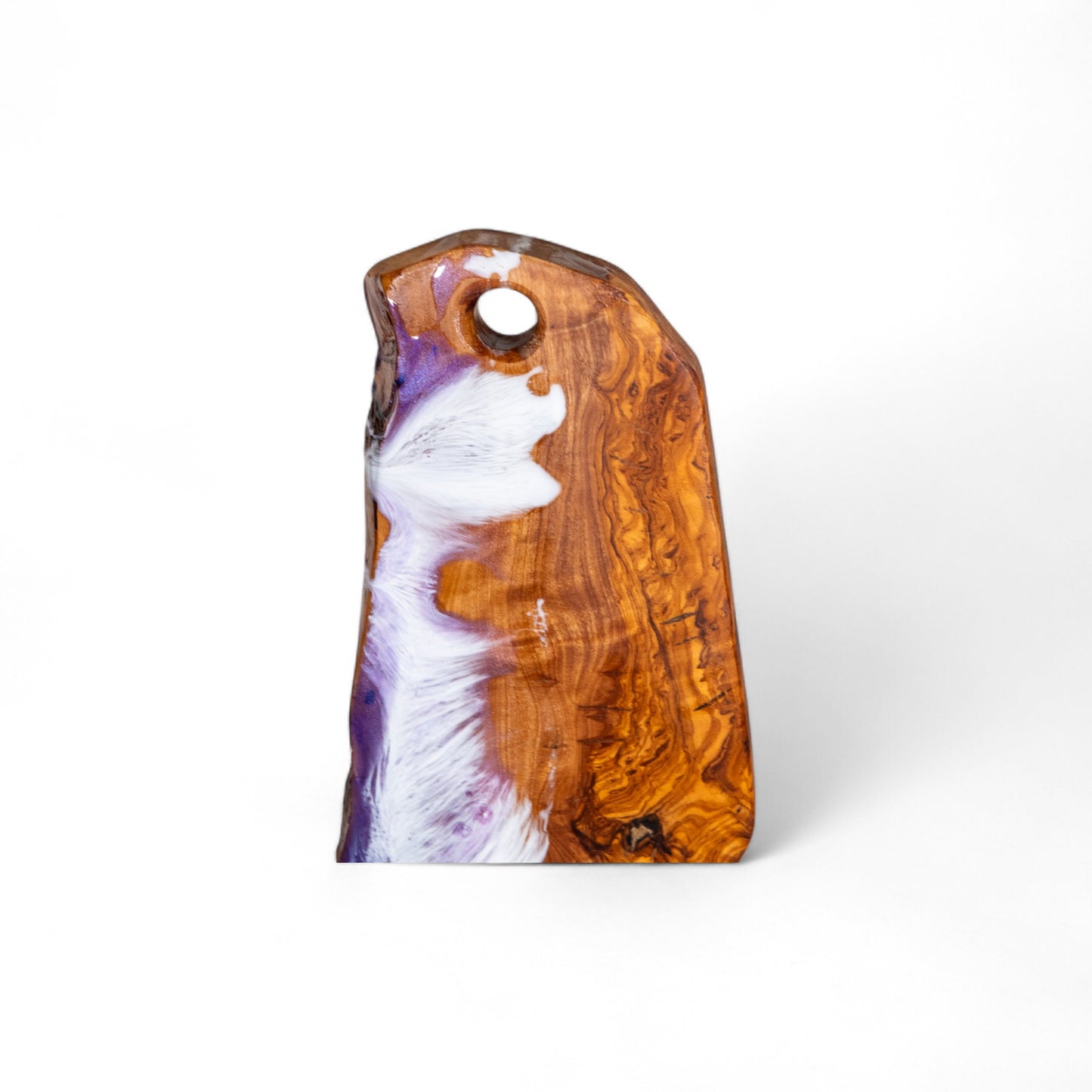 Handcrafted Purple Ocean Wave Olive Wood Charcuterie Board - Serving Platter