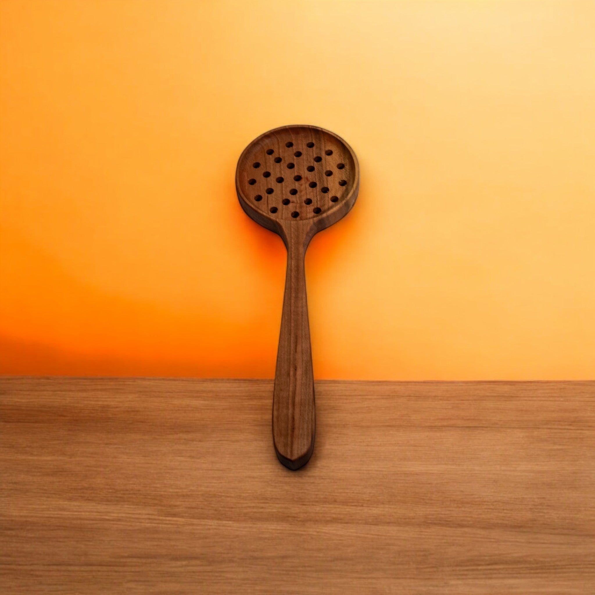 Handmade Wooden Strainer Spoon - 12β Cooking Spoon from Cherry