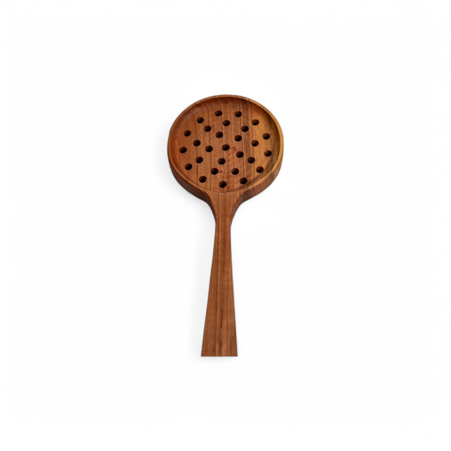 Handmade Wooden Strainer Spoon - 12” Cooking Spoon from Cherry
