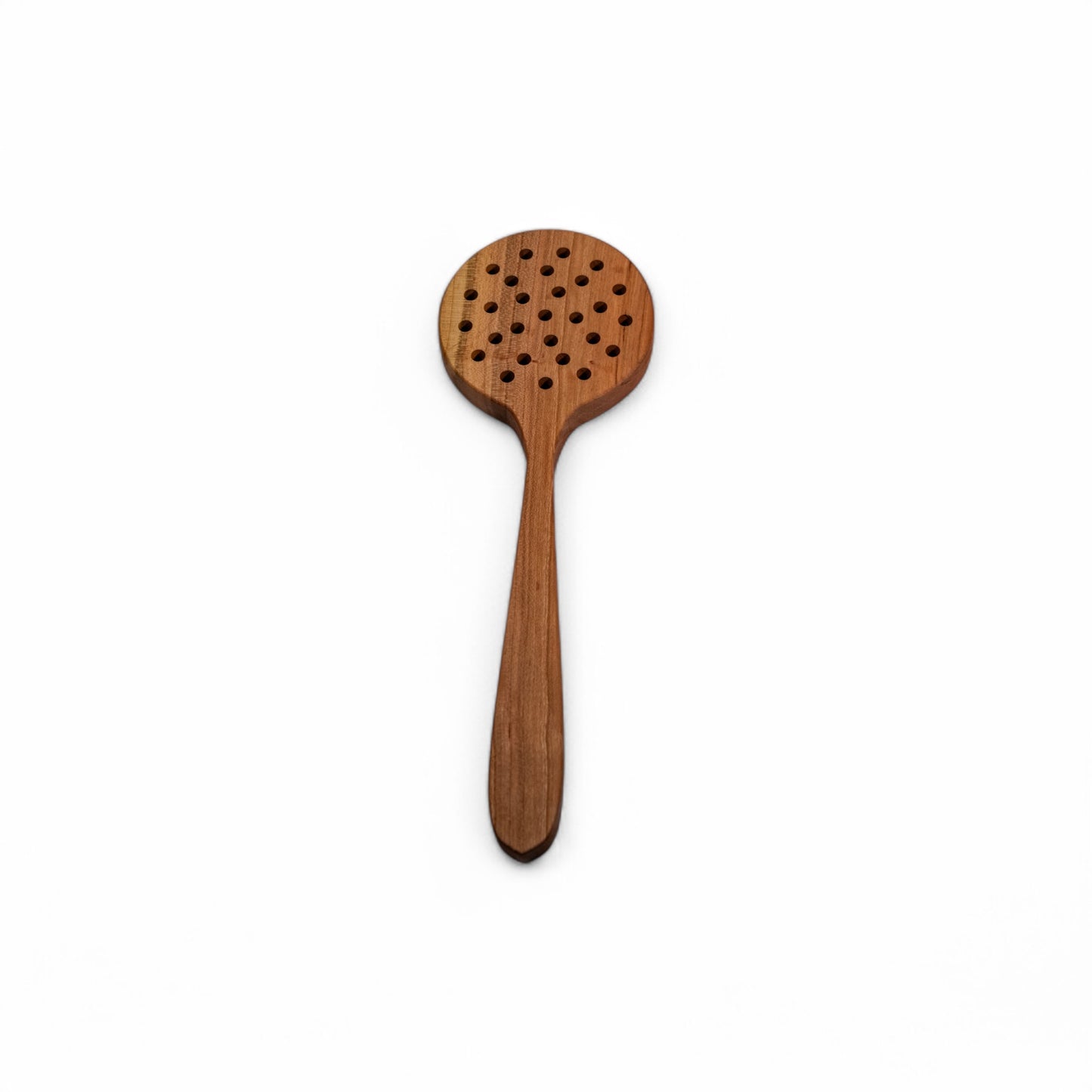 Handmade Wooden Strainer Spoon - 12” Cooking Spoon from Cherry