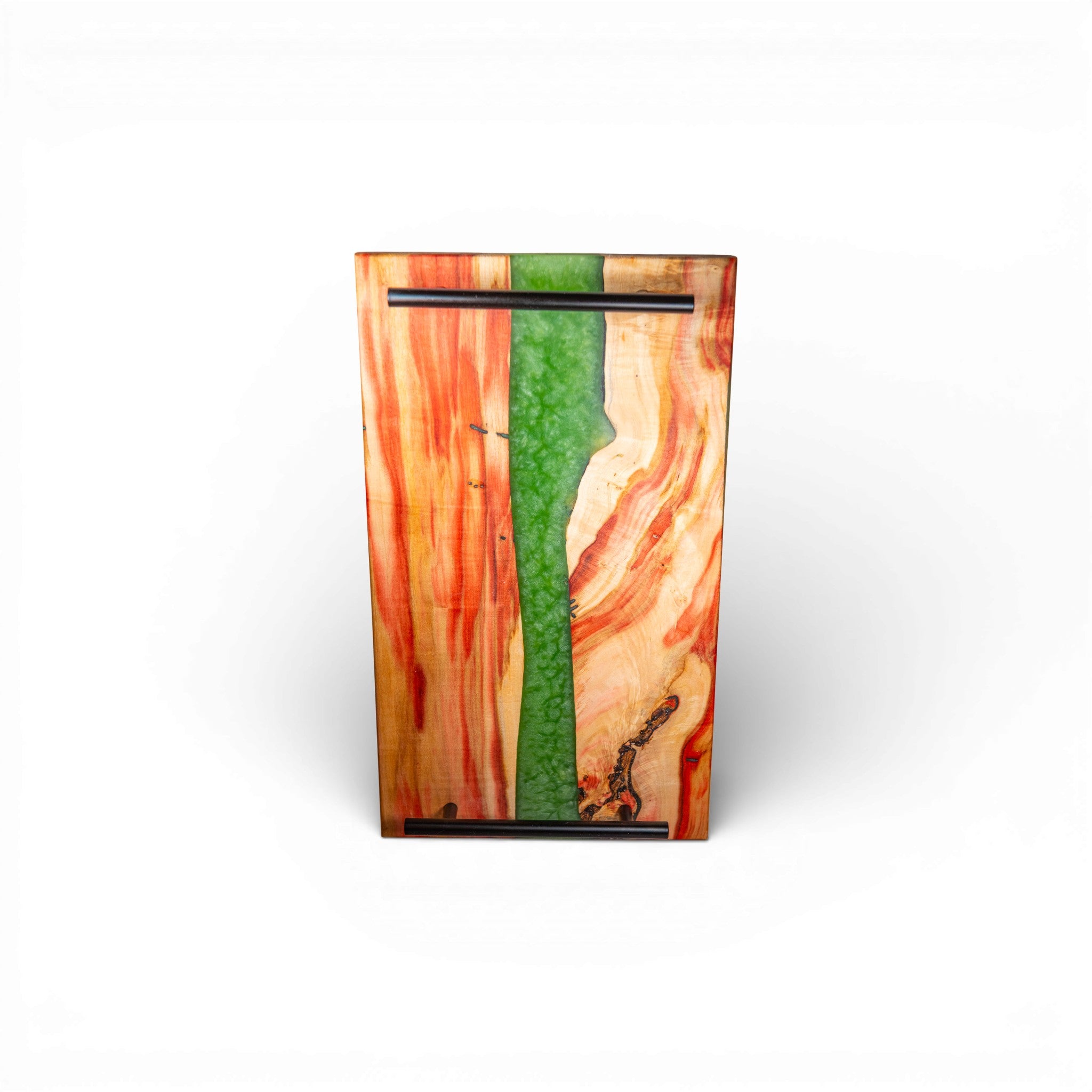 Jade Epoxy Box Elder Charcuterie Boards/Serving Board with Handle