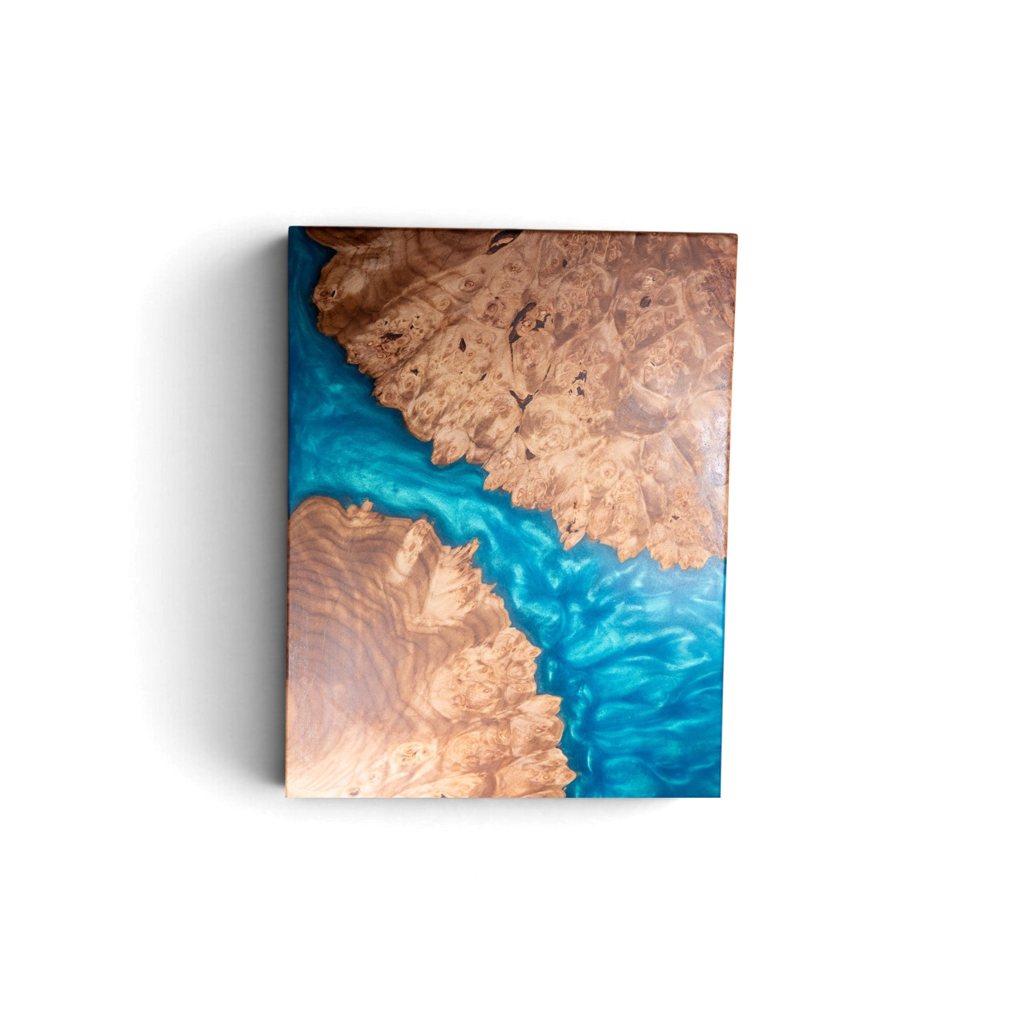 Maple Burl With Seal Blue Epoxy Charcuterie Boards/Serving Board