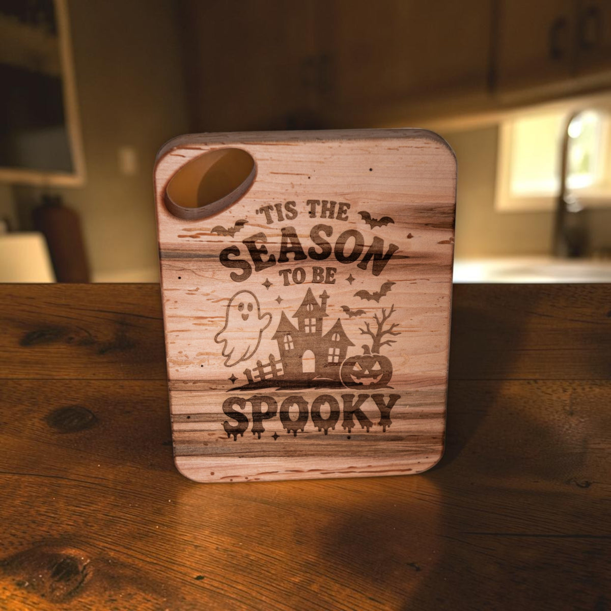 Maple Charcuterie Board/Serving Tray "Tis the Season to Be Spooky"