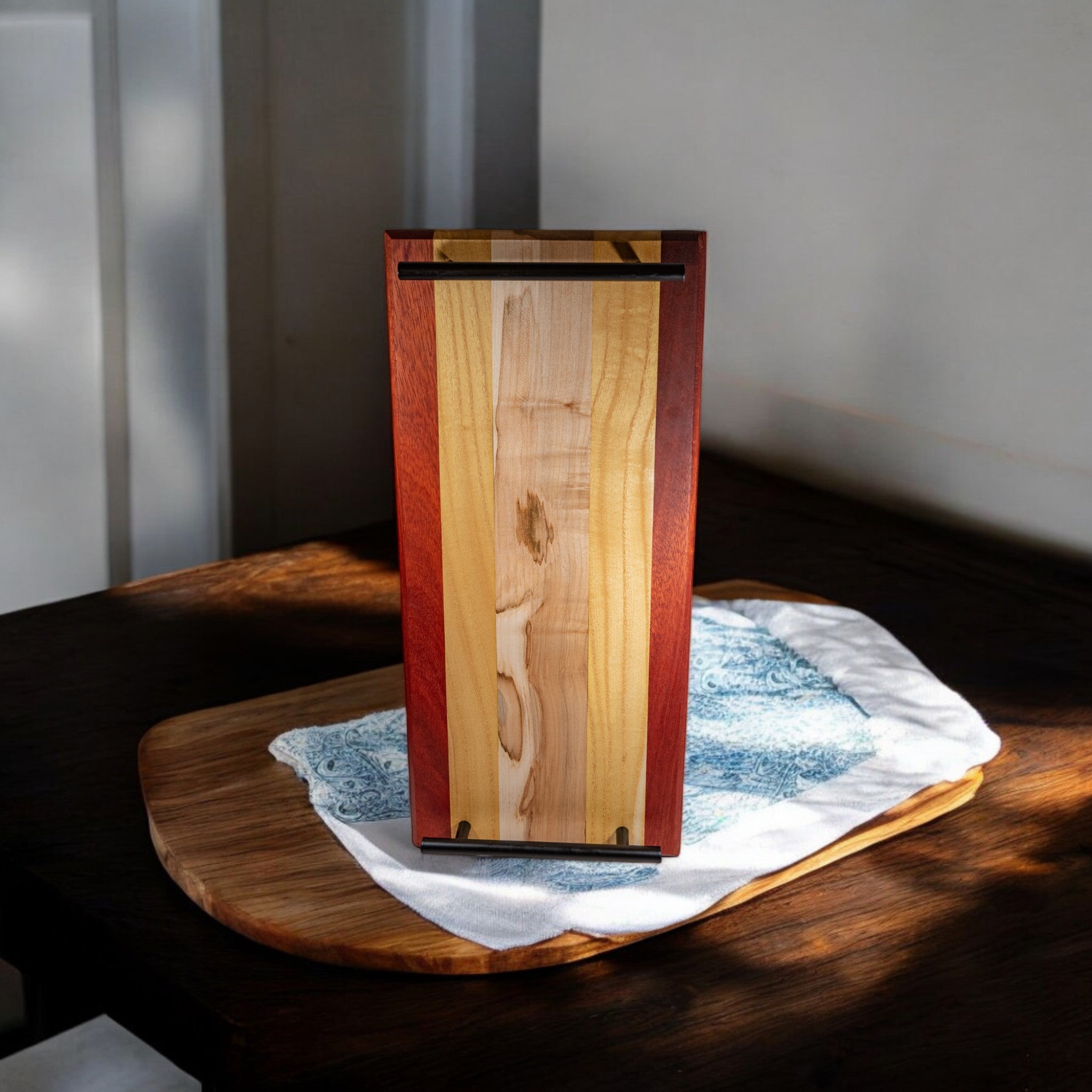 Maple, Mulberry, And Paduak Wood Charcuterie Boards/Serving Board