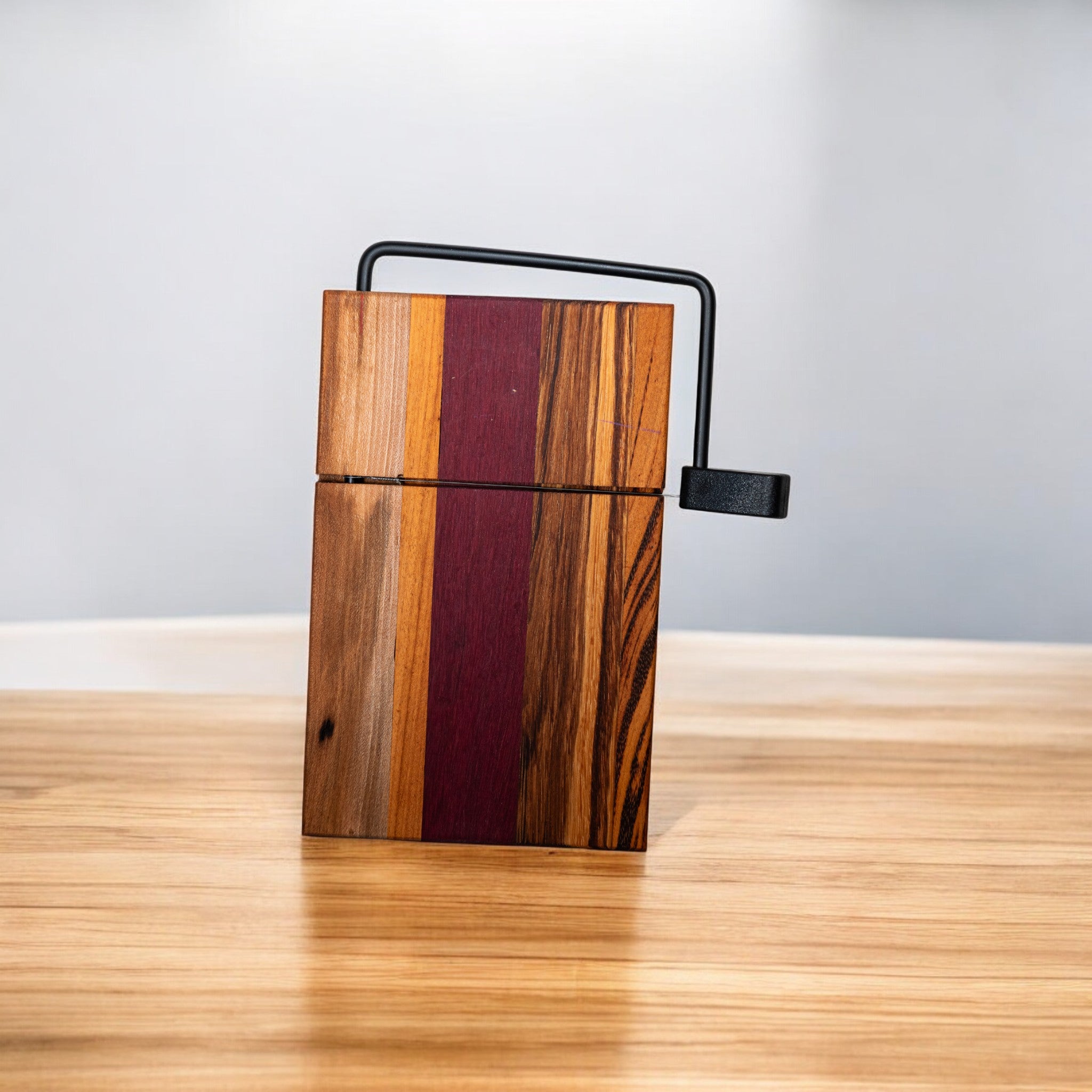 Maple, Purple Heart, Tiger, and Zebra Cheese Slicer Board