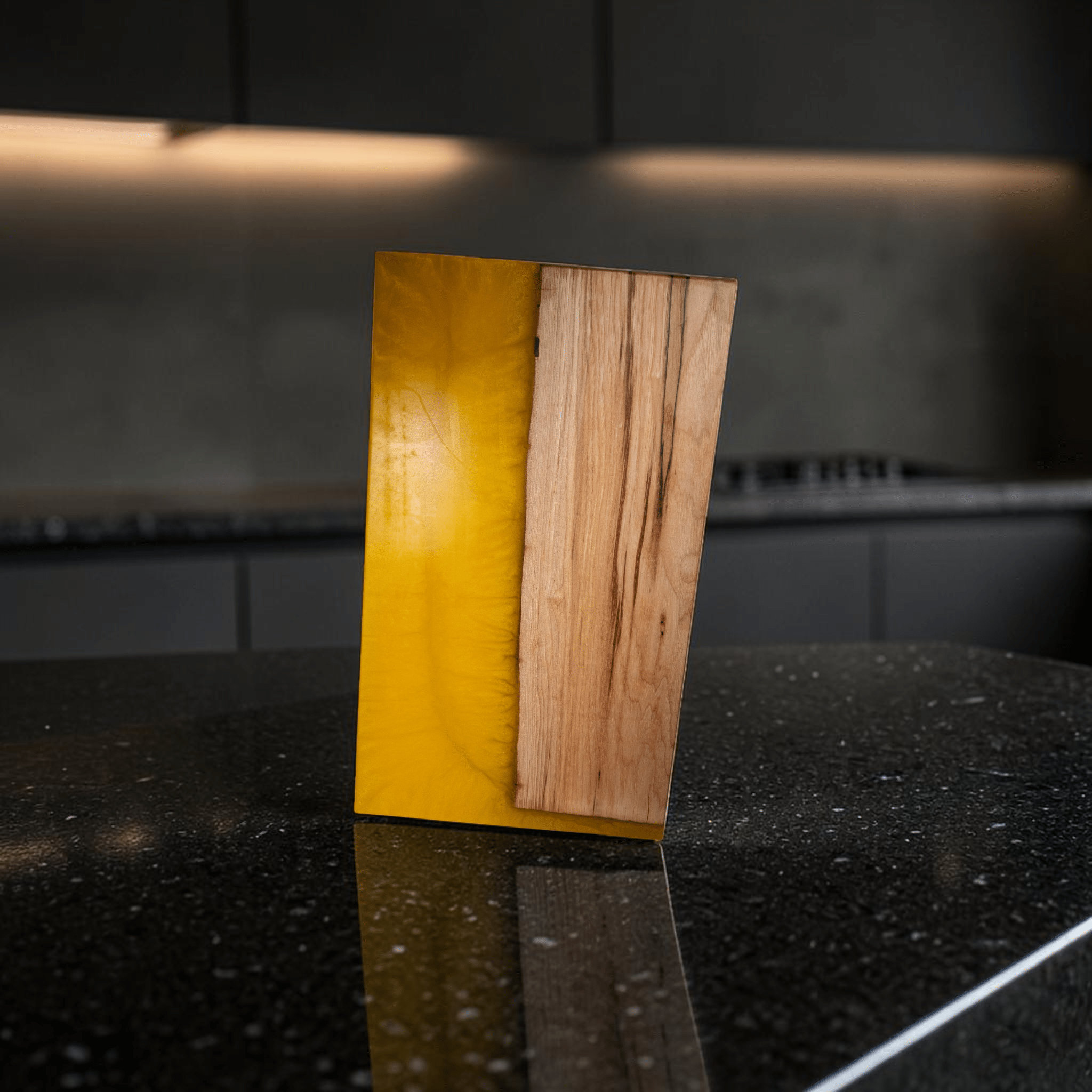 Maple Wood Yellow Epoxy Charcuterie Boards/Serving Board