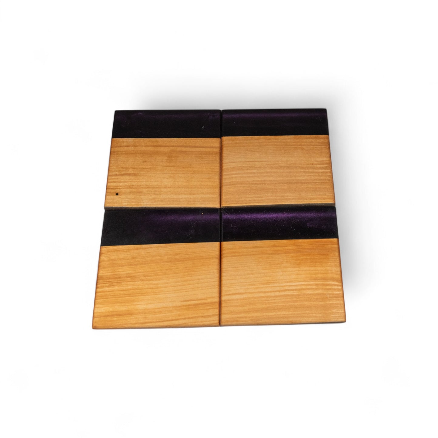 Maple Wood with Black Purple Epoxy Coaster