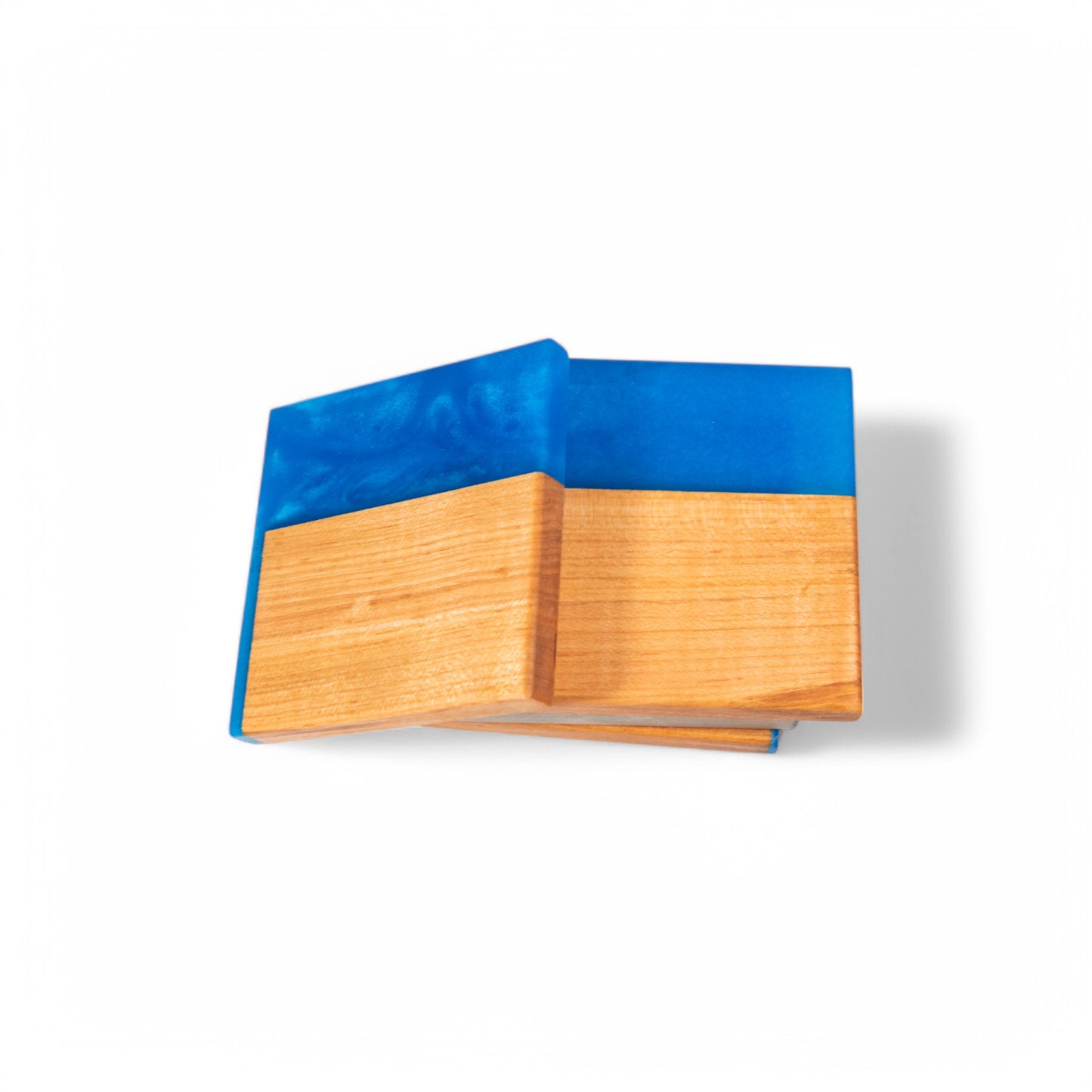 Maple Wood with Blue Epoxy Coaster