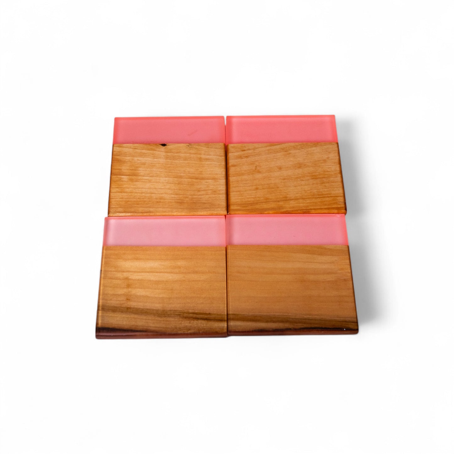 Maple Wood with Glow in Dark Pink Epoxy Coaster