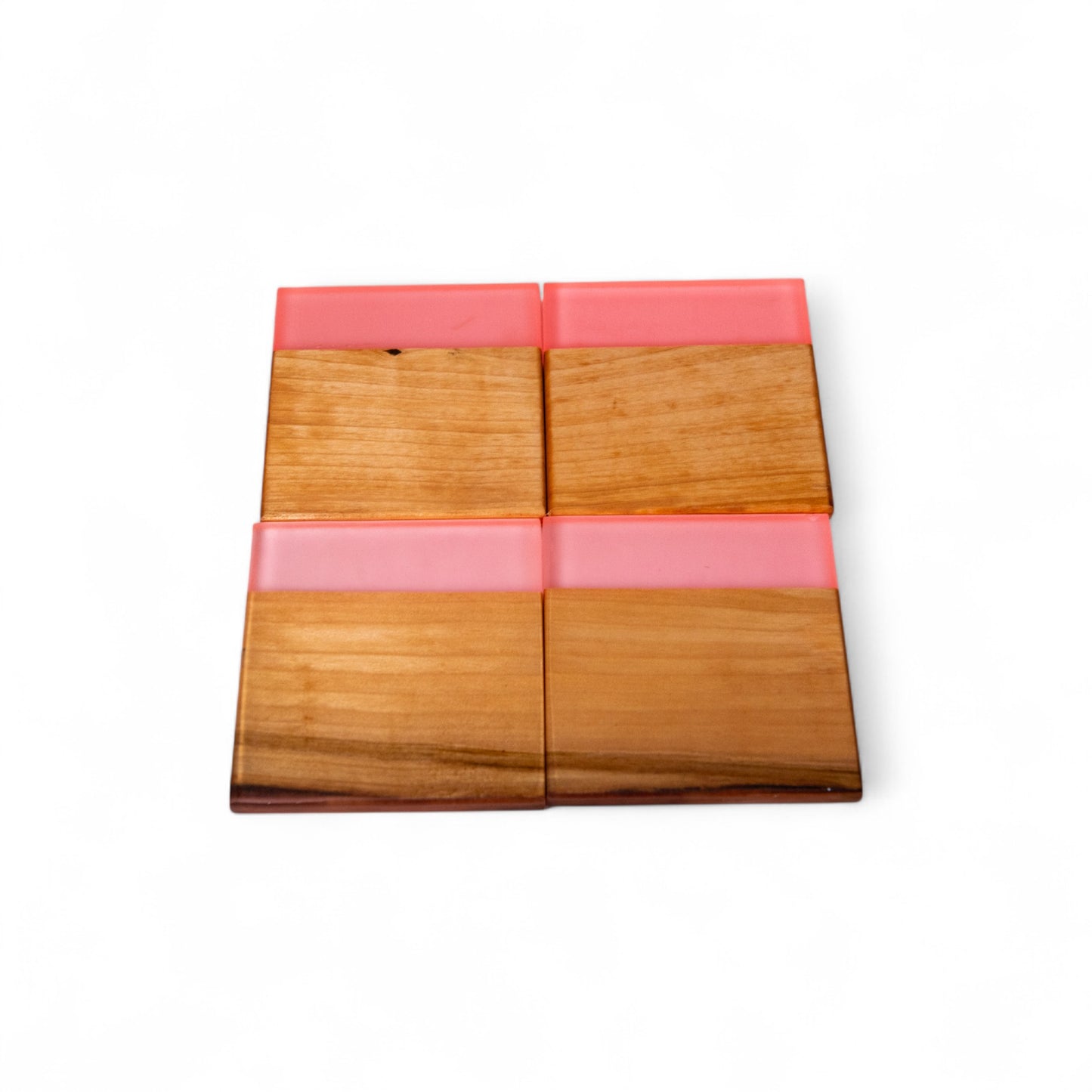 Maple Wood with Glow in Dark Pink Epoxy Coaster