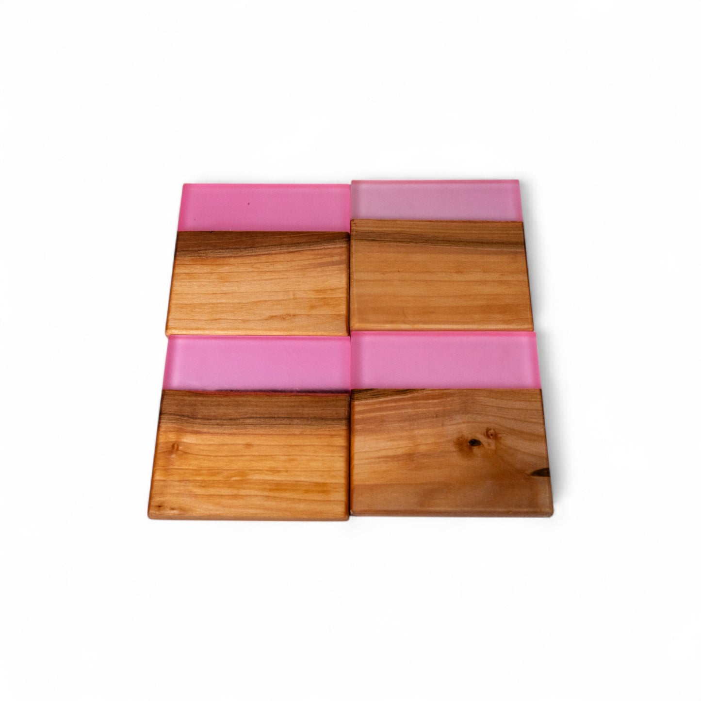 Maple Wood with Glow in Dark Purple Epoxy Coaster